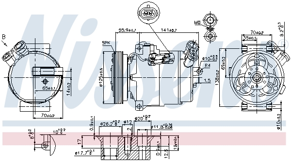Kompressor Klimaanlage für Opel Zafira A Astra G Cabriolet Saab 9-3