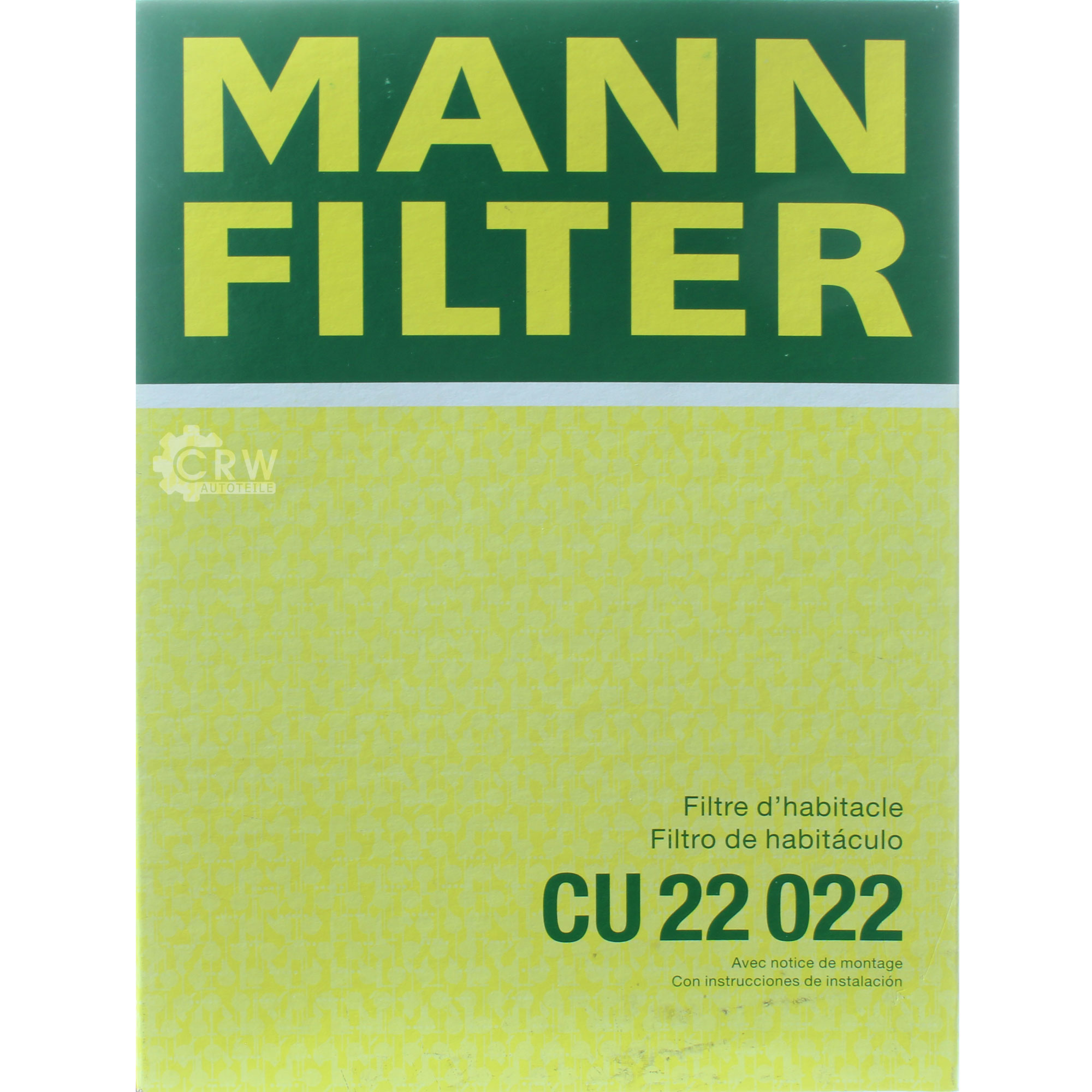 MANN-FILTER Innenraumfilter Pollenfilter CU 22 022
