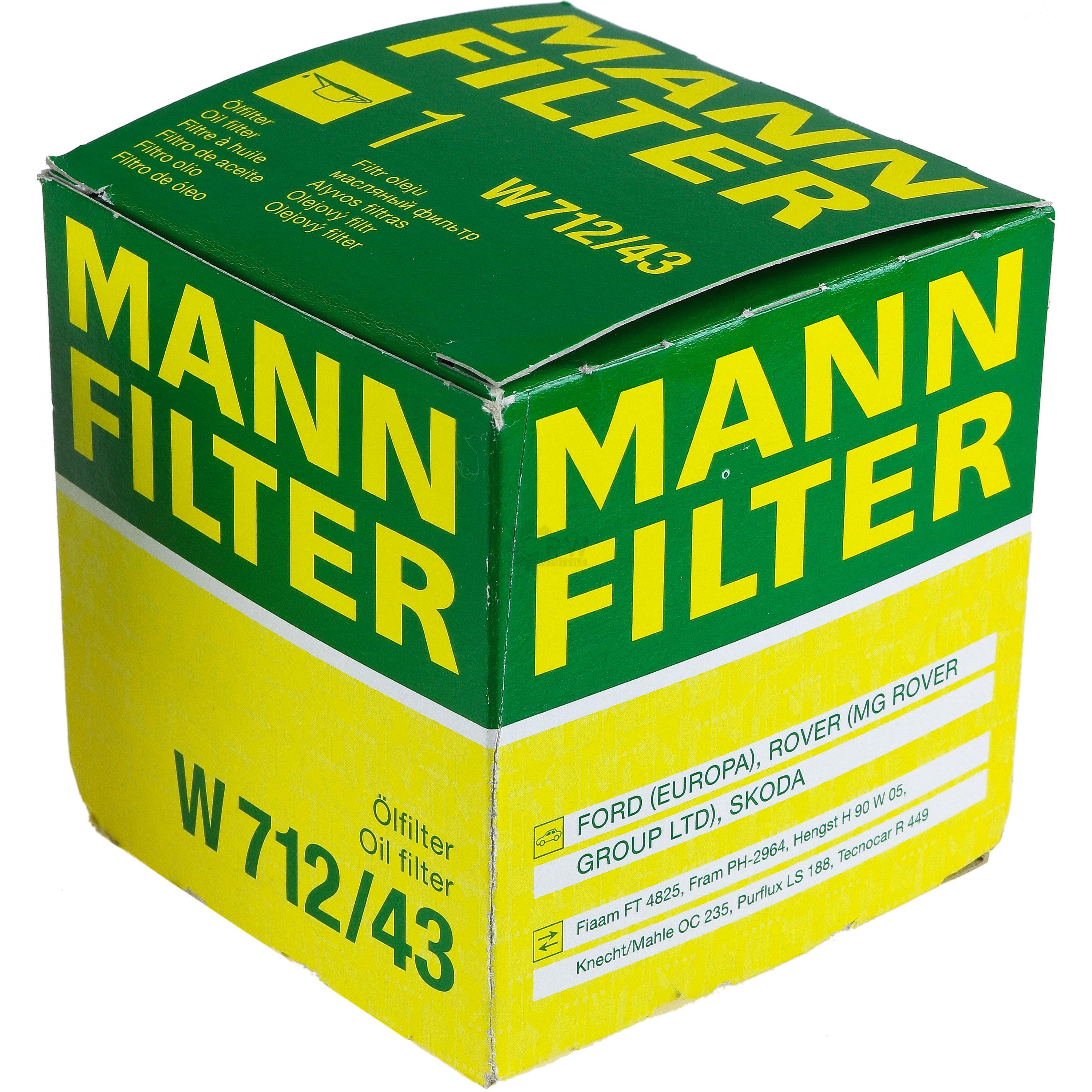 MANN-FILTER Ölfilter W 712/43 Oil Filter