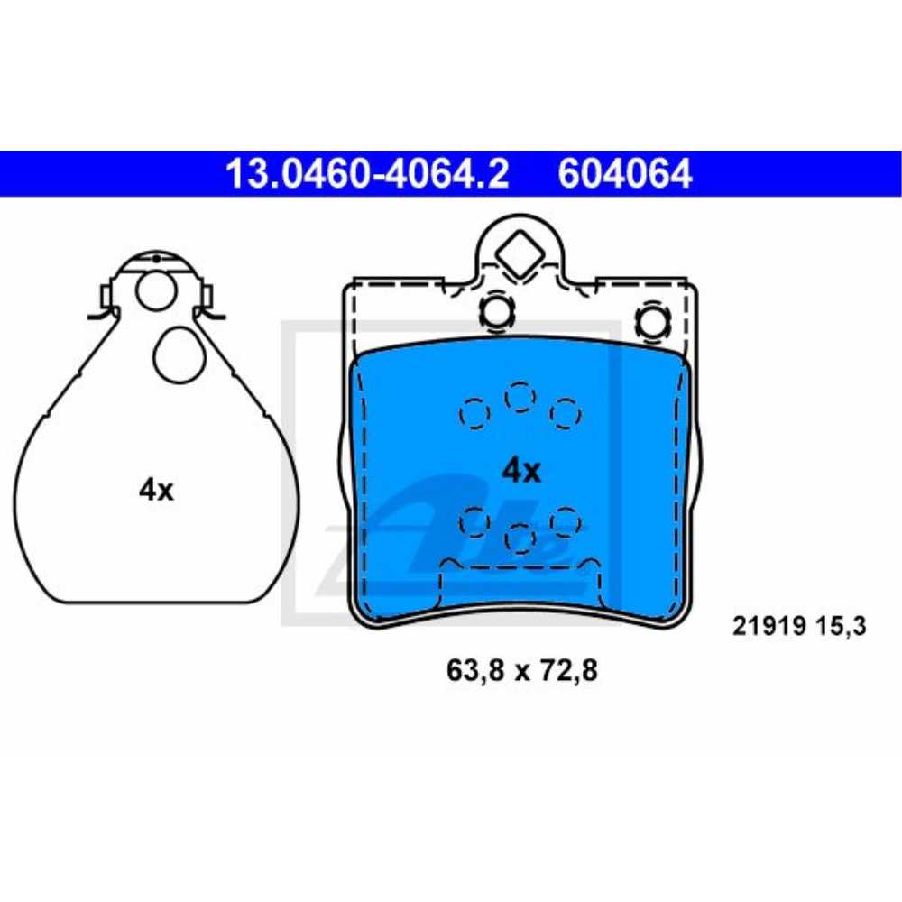 ATE Satz Bremsen Bremsscheiben + Bremsbeläge hinten für Mercedes C-Klasse W203