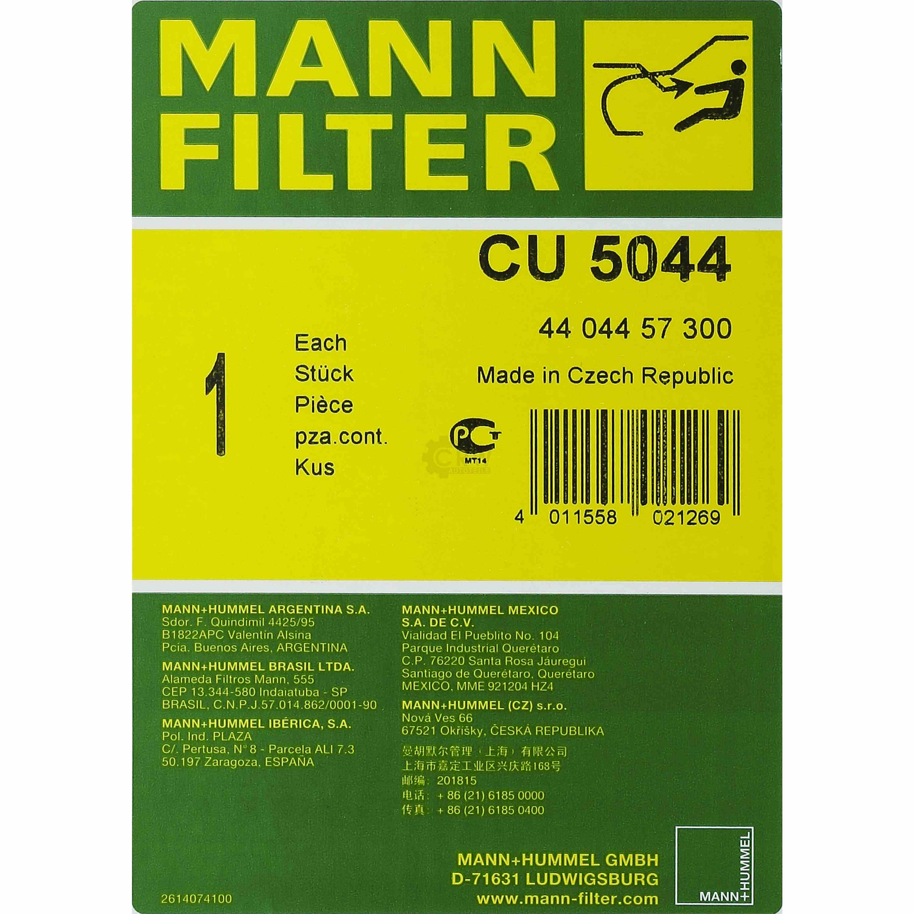 MANN Innenraum Filter CU 5044