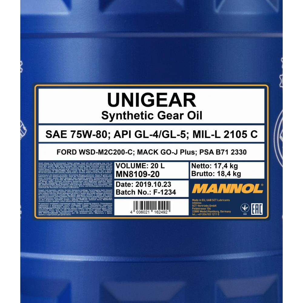 20 Liter Getriebeöl MN8109-20 SAE 75W-80