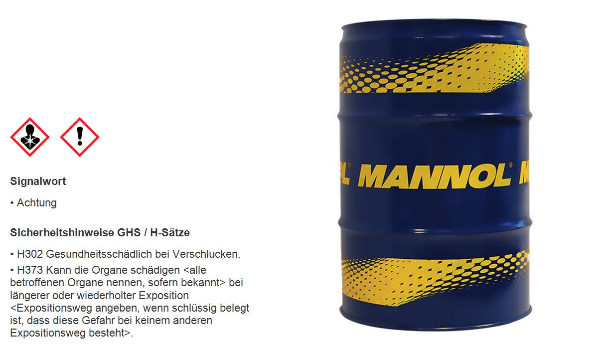 60 Liter  MANNOL Kühlerfrostschutz Hightec Antifreeze AG13 G13