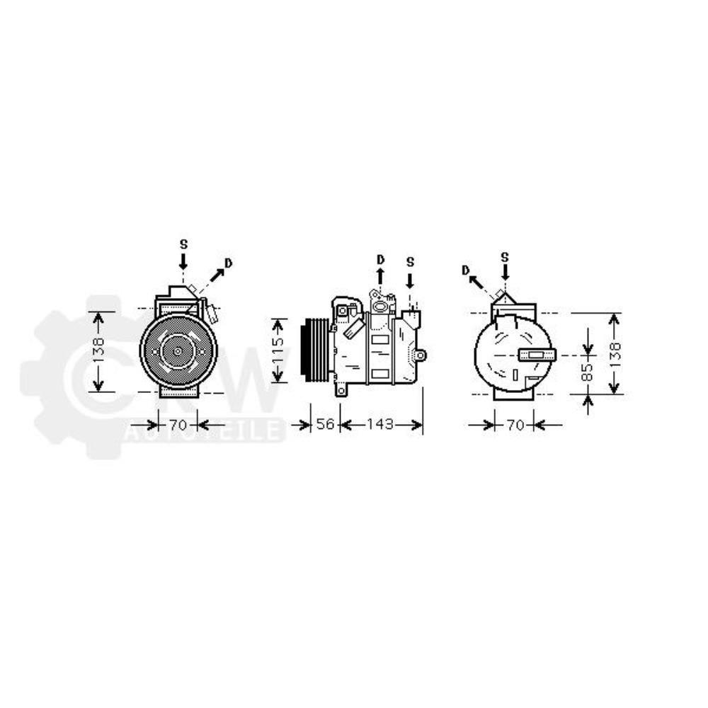 Kompressor Klimaanlage für Opel Zafira A F75_ Vauxhall MK I F75