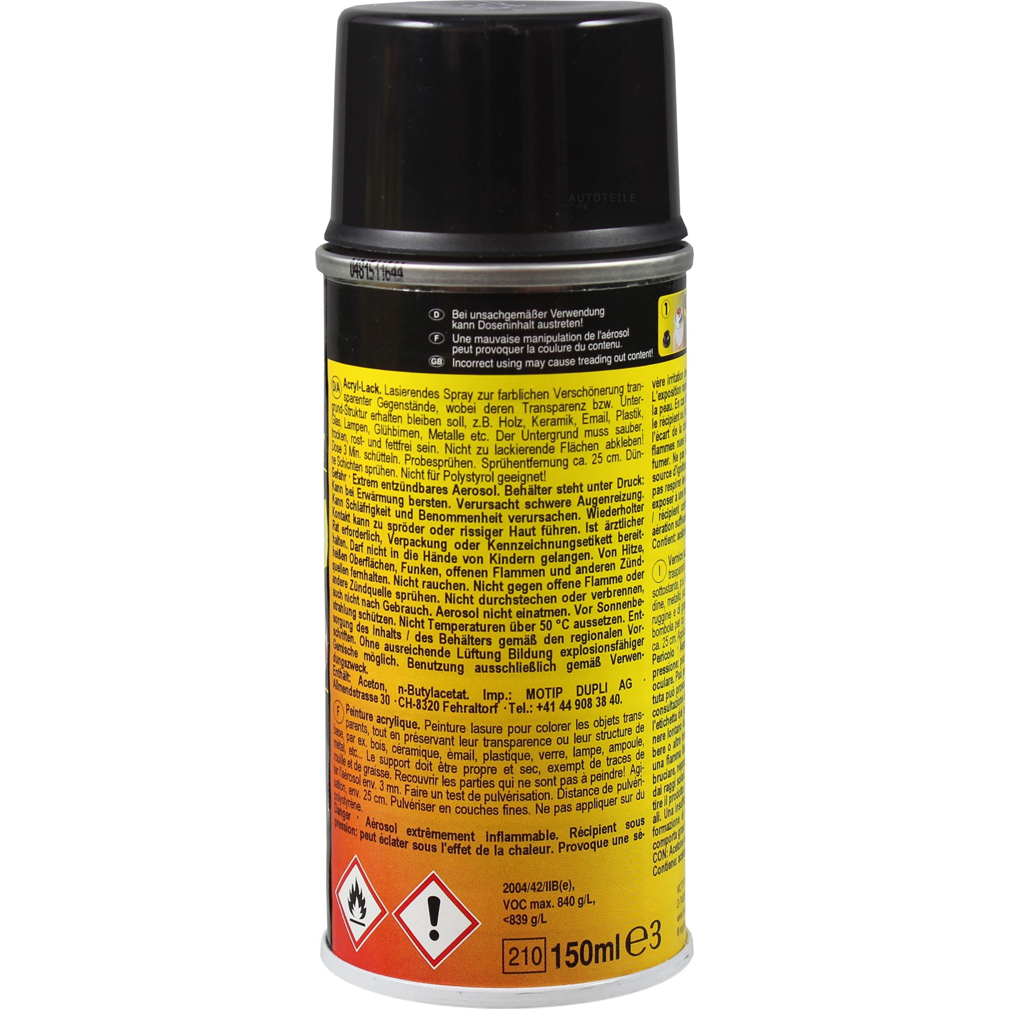 Dupli Color TUNING + Acryl Universal Spray 150ml TRANSPARENT black 150 430213 