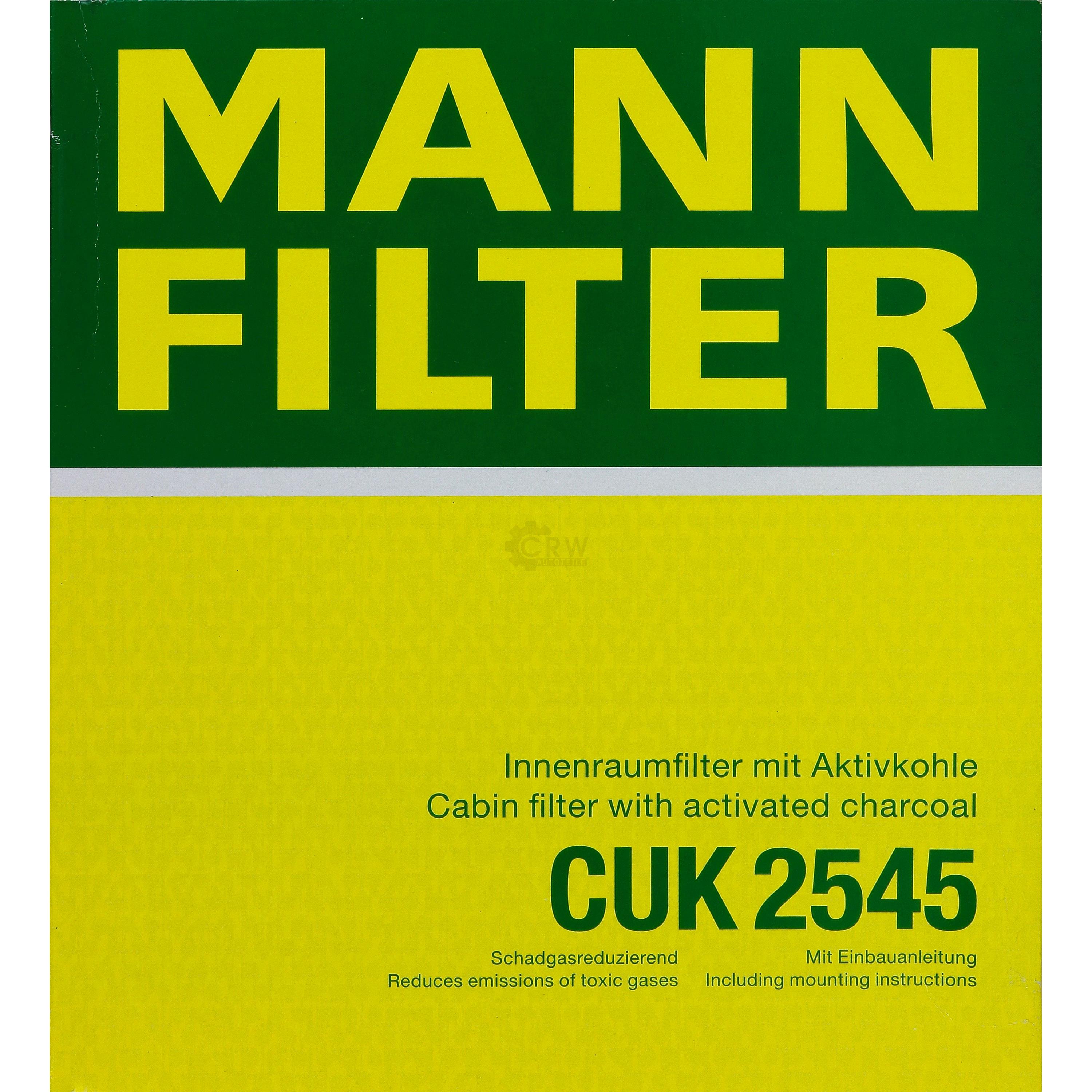 MANN-FILTER Innenraumfilter Pollenfilter Aktivkohle CUK 2545