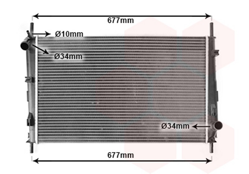 VAN WEZEL Wasserkühler Kühlrippen gelötet für Ford Mondeo III Turnier BWY 2.0
