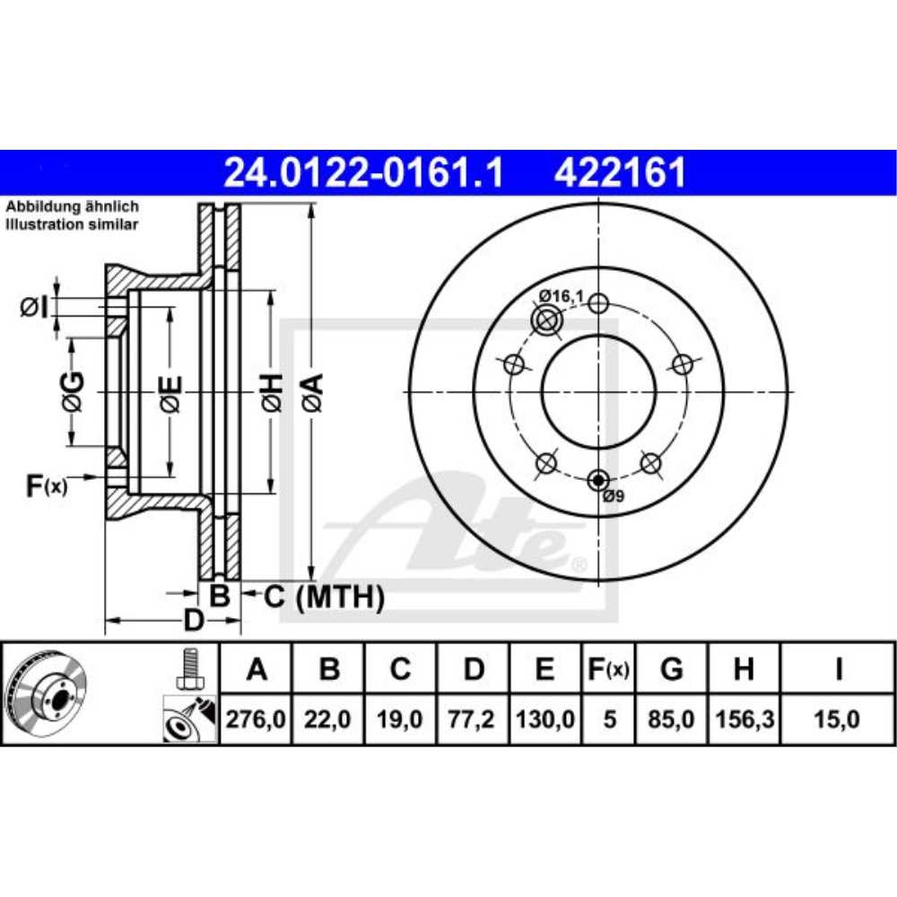 ATE Satz Bremsen Bremsscheiben + Bremsbeläge vorne für Mercedes Sprinter 903