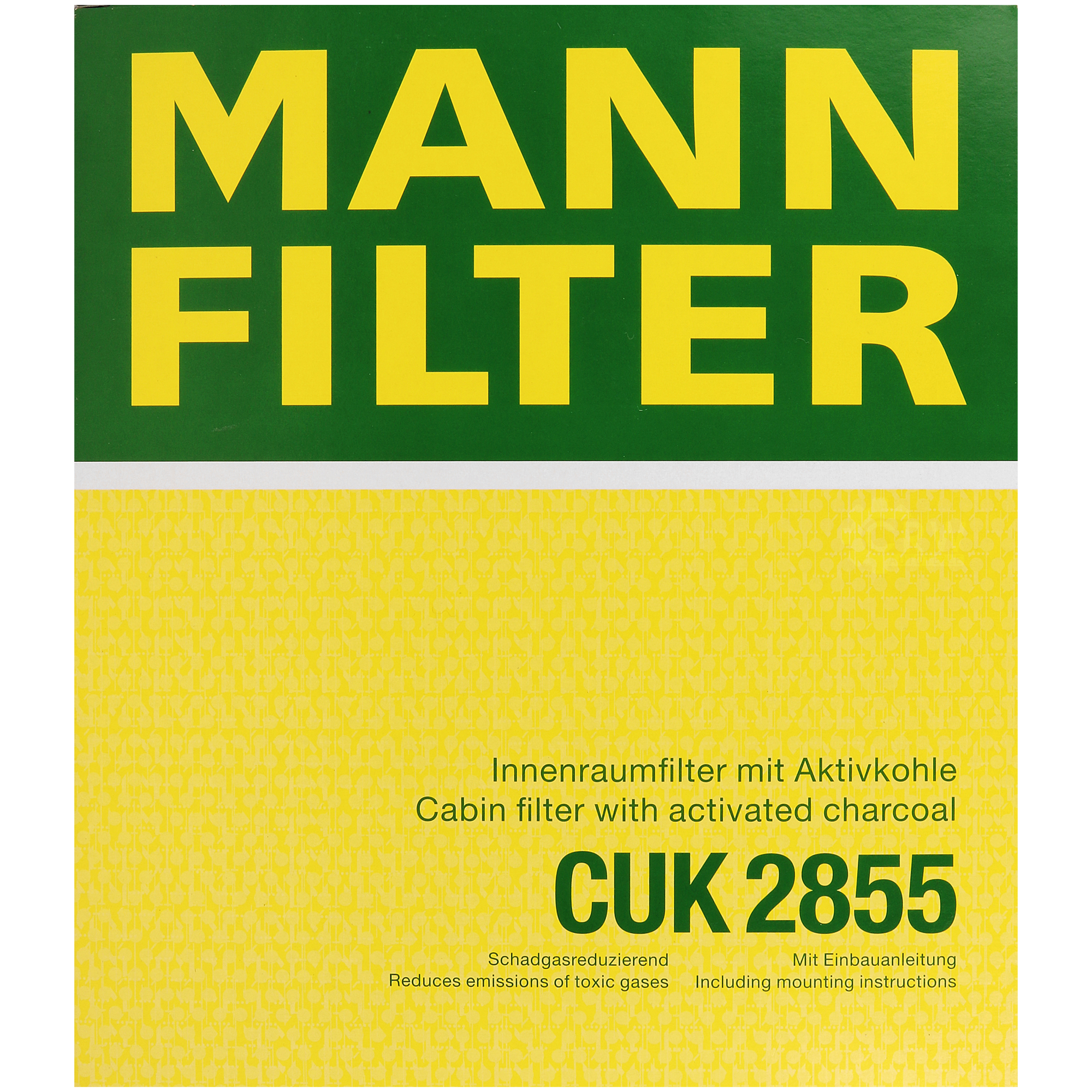 MANN-FILTER Innenraumfilter Pollenfilter Aktivkohle CUK 2855