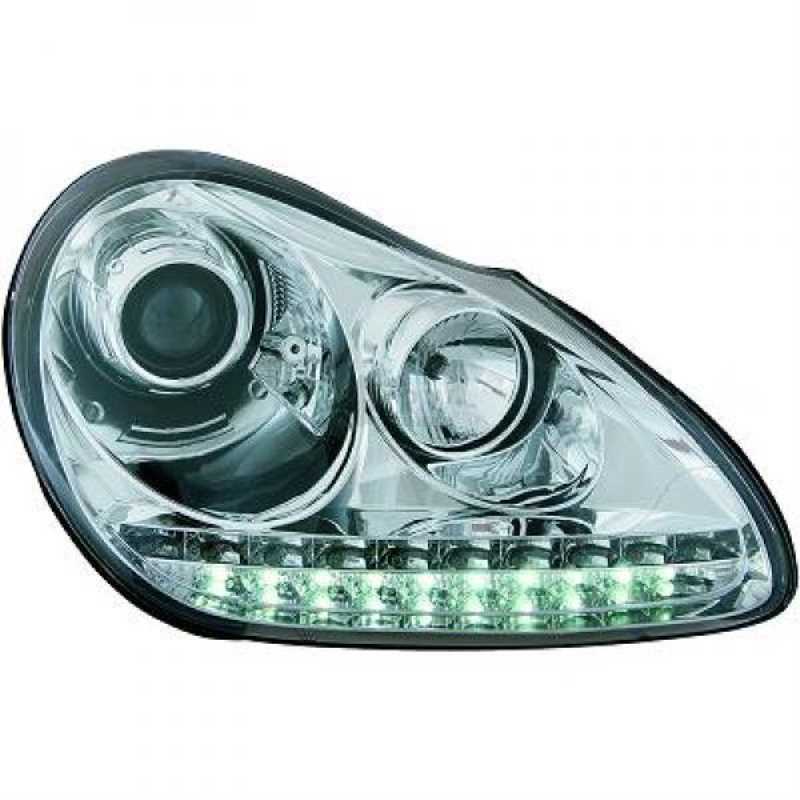 Hauptscheinwerfer Scheinwerfersatz passend für Porsche Cayenne chrom