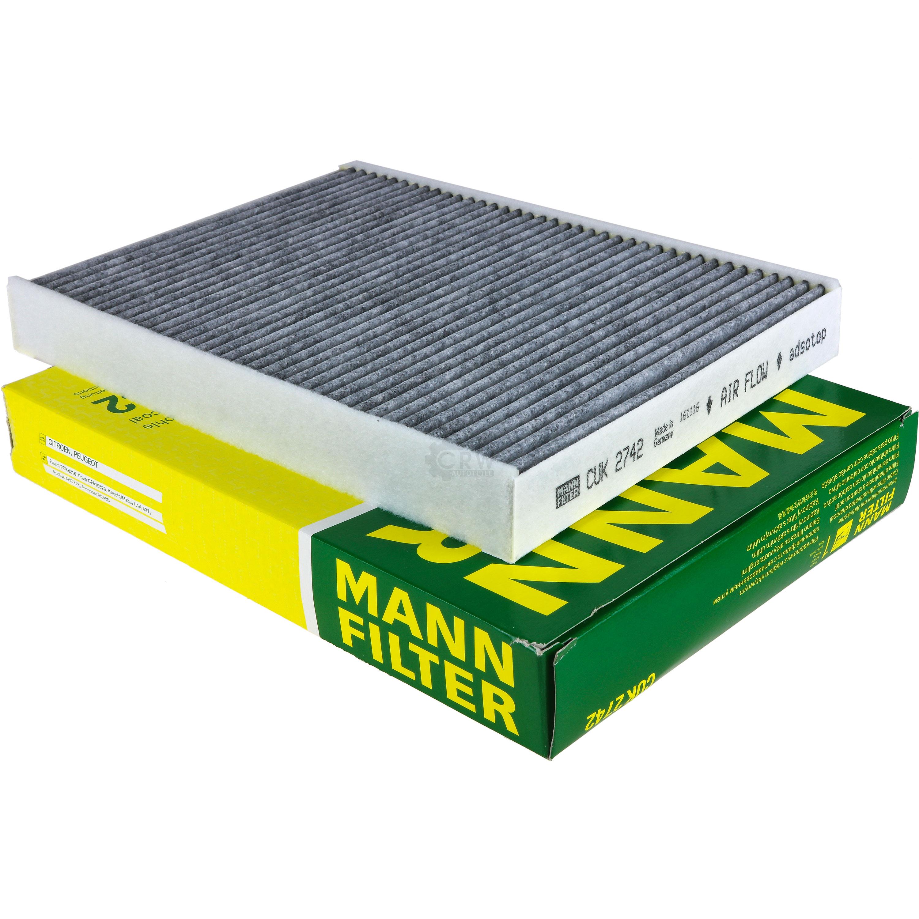 MANN-FILTER Innenraumfilter Pollenfilter Aktivkohle CUK 2742