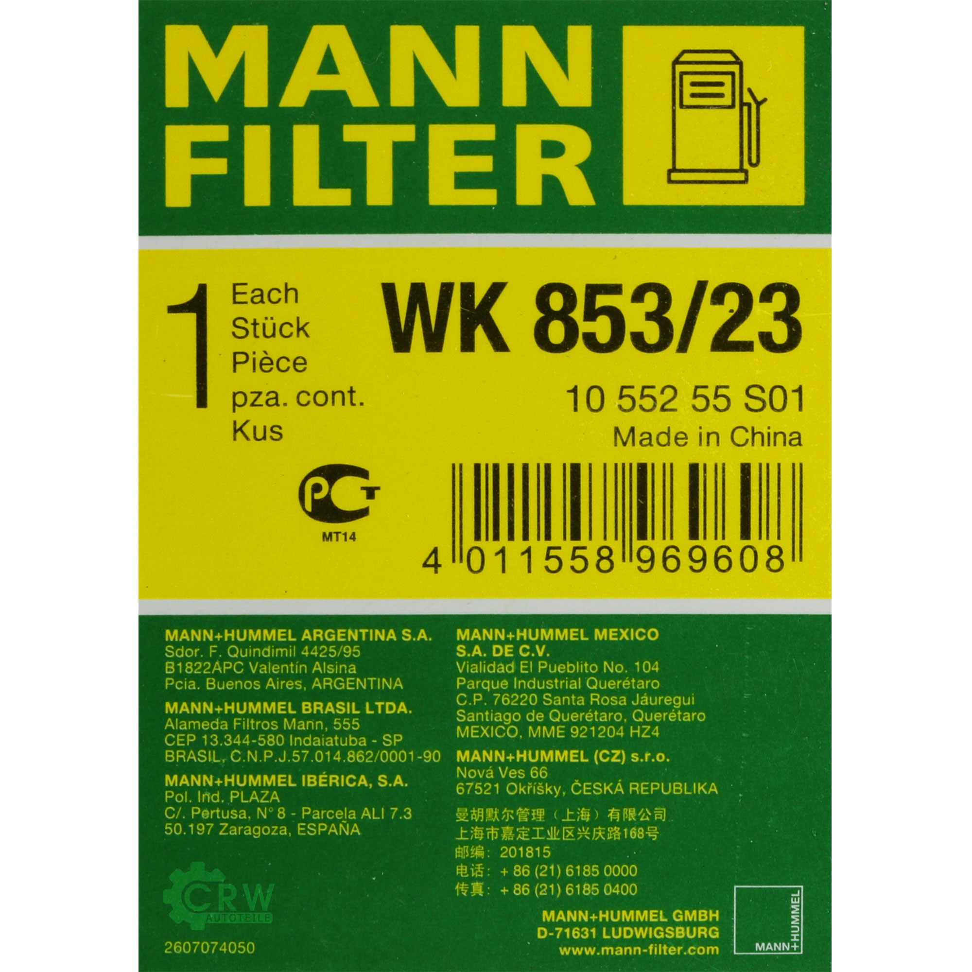 Kraftstofffilter WK 853/23 für Opel Corsa D S07 Van