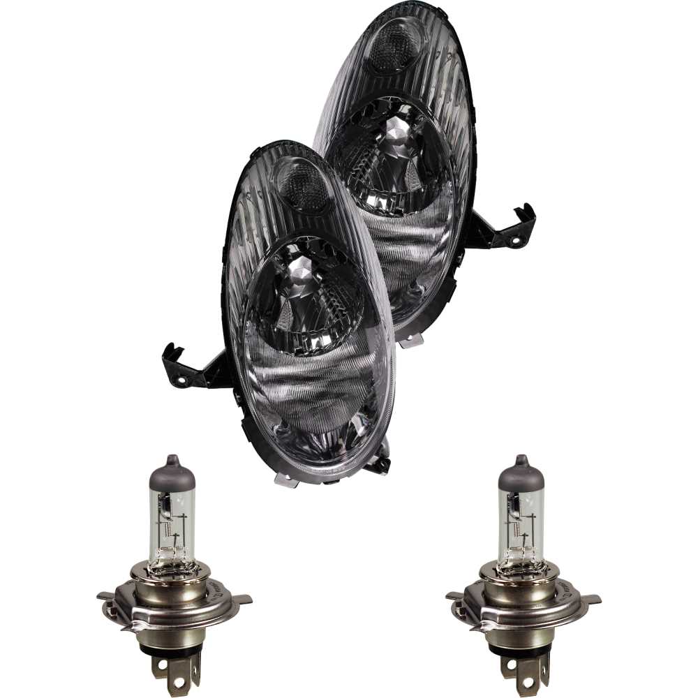 Scheinwerfer Set für Nissan Micra K12 Bj. 03-05 mit Chrom incl. Philips H4