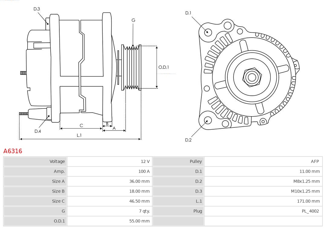Generator A6316 für Toyota RAV 4 III _A3_