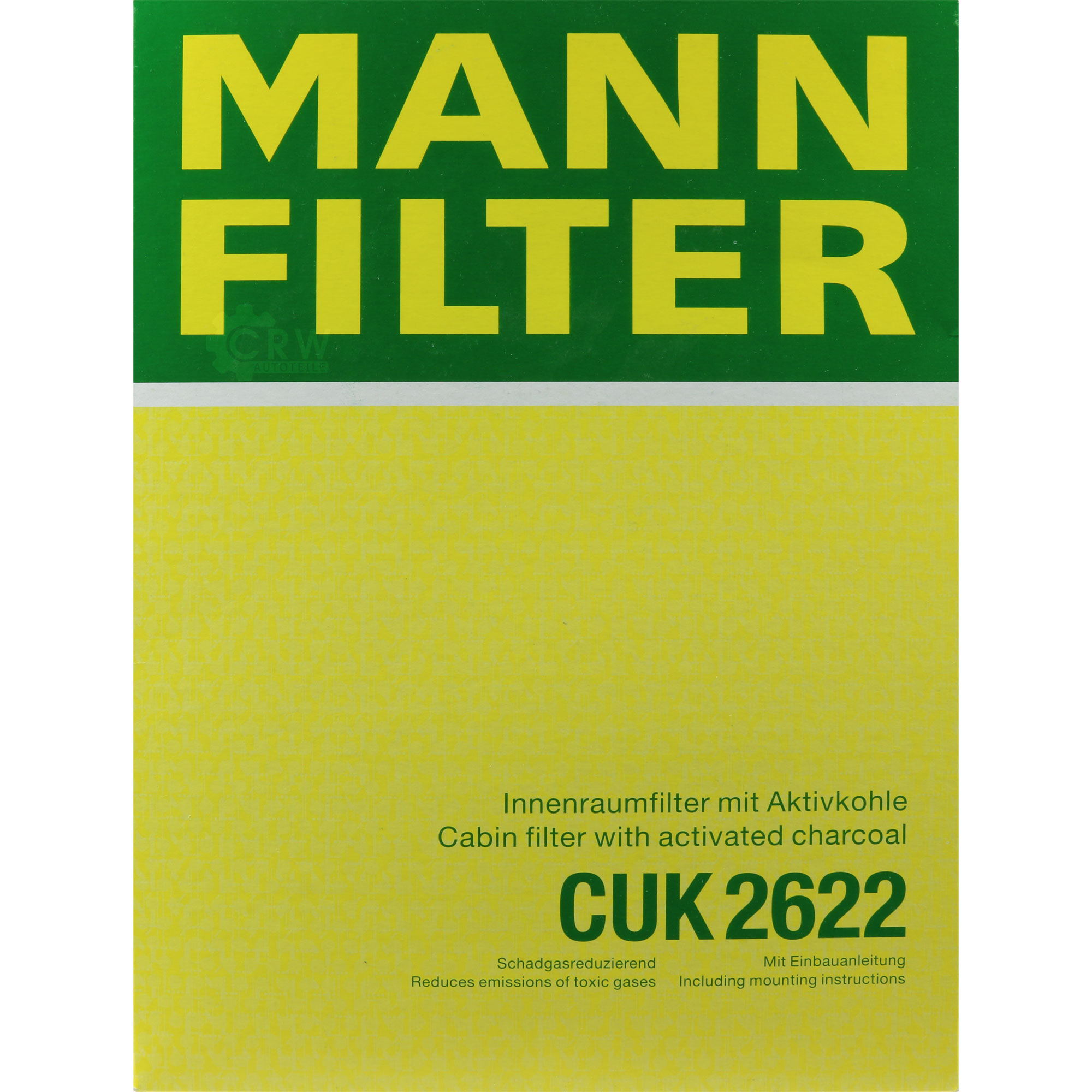MANN-FILTER Innenraumfilter Pollenfilter Aktivkohle CUK 2622