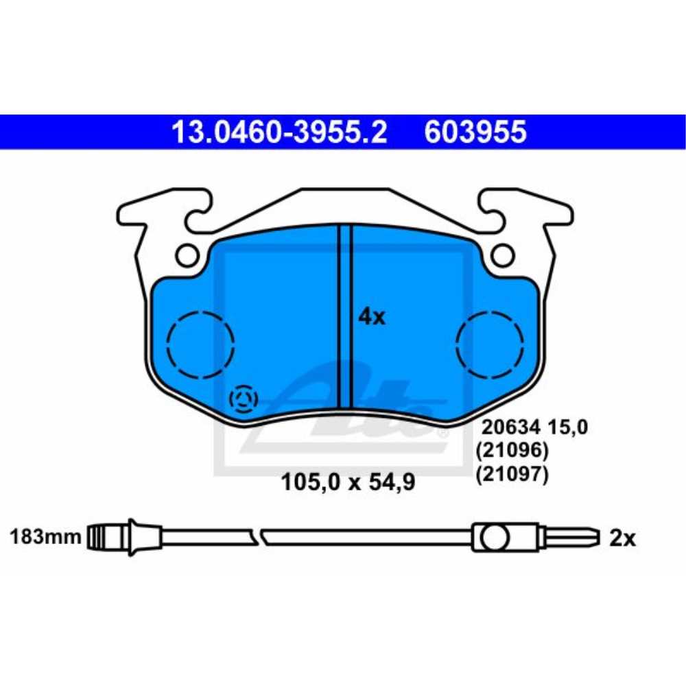 ATE Satz Bremsbeläge + Bremsscheiben Voll vorne für Renault Twingo I Rapid