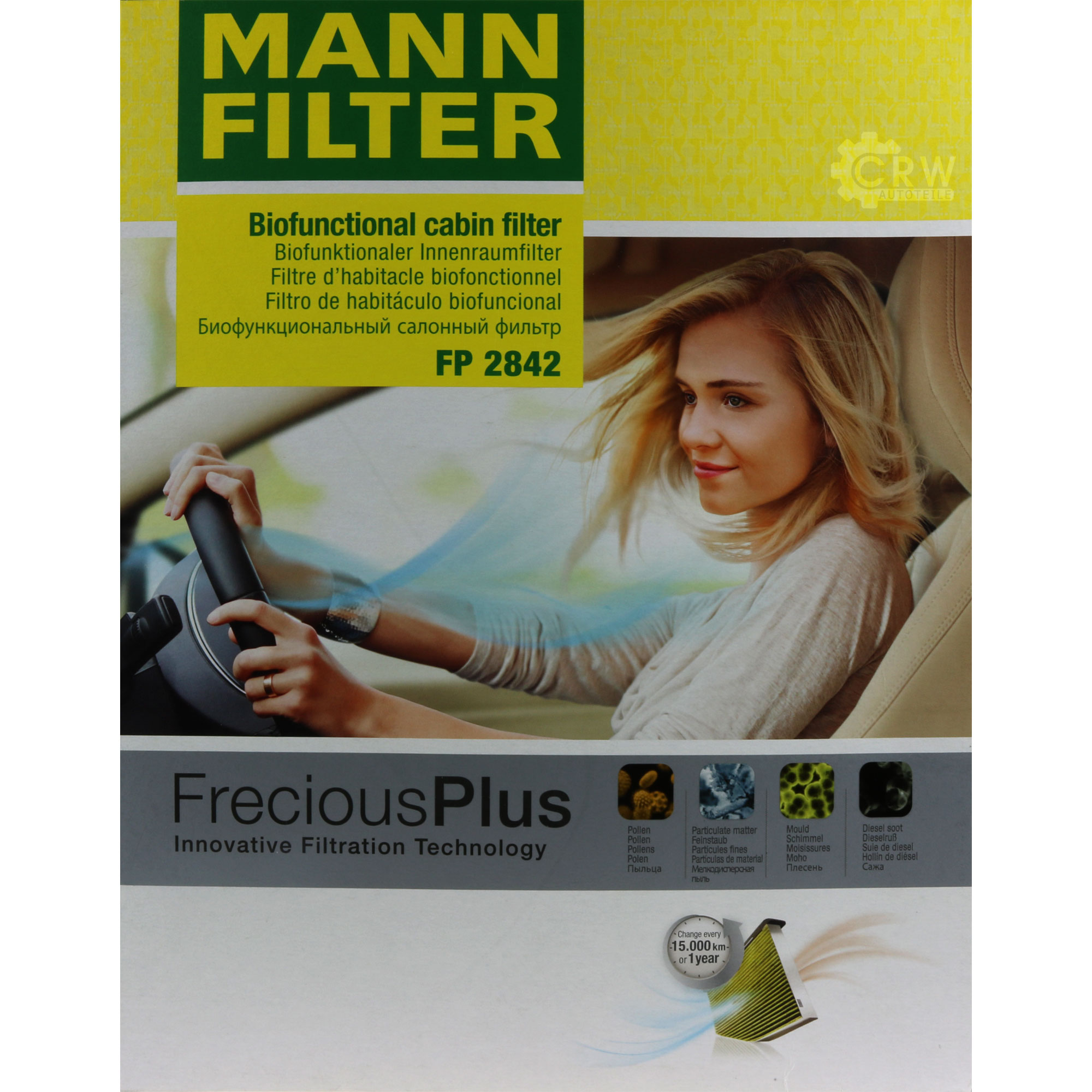 MANN-Filter Innenraumfilter Biofunctional für Allergiker FP 2842