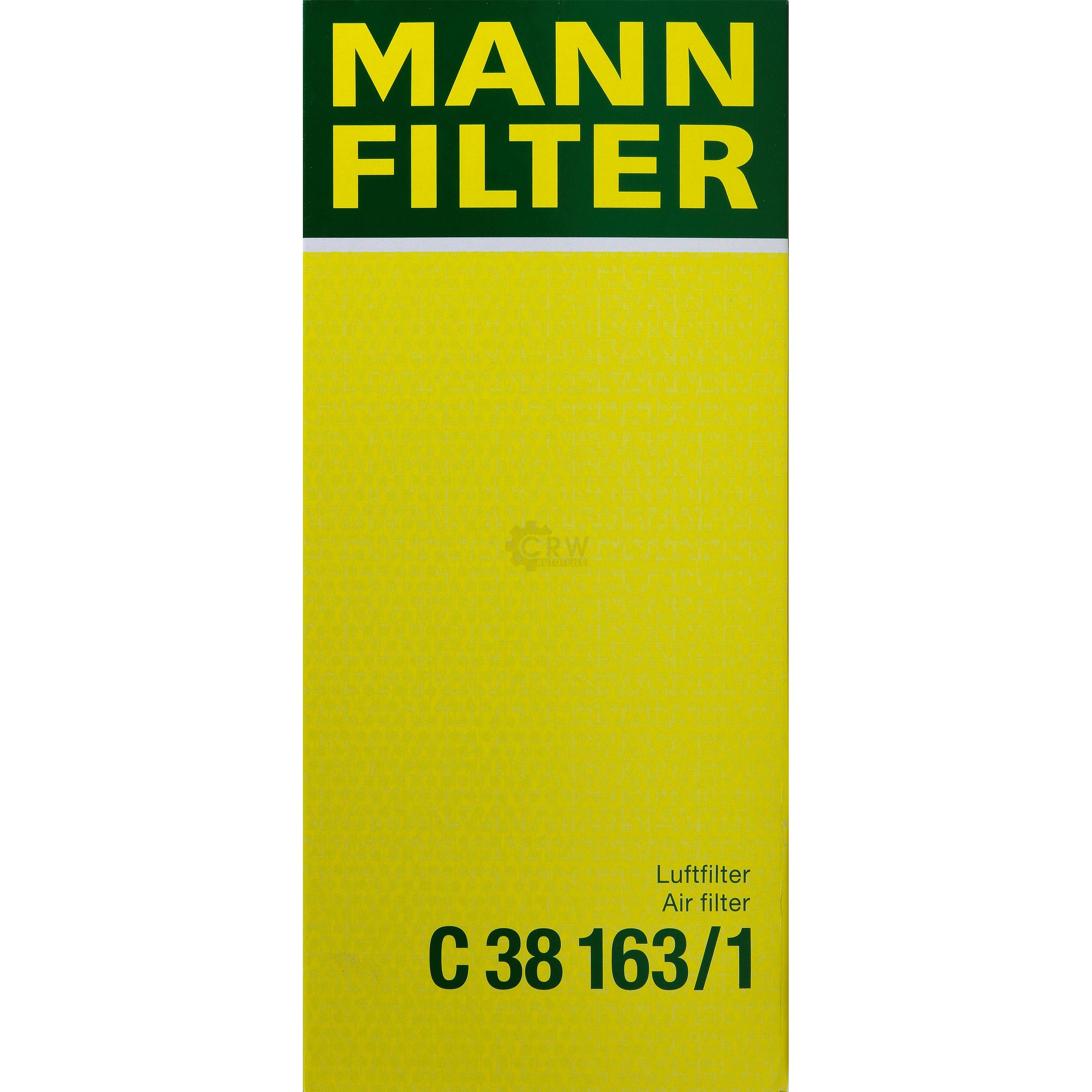 MANN-FILTER Luftfilter für Mercedes-Benz Saloon W124 250 D 190 W201 S124