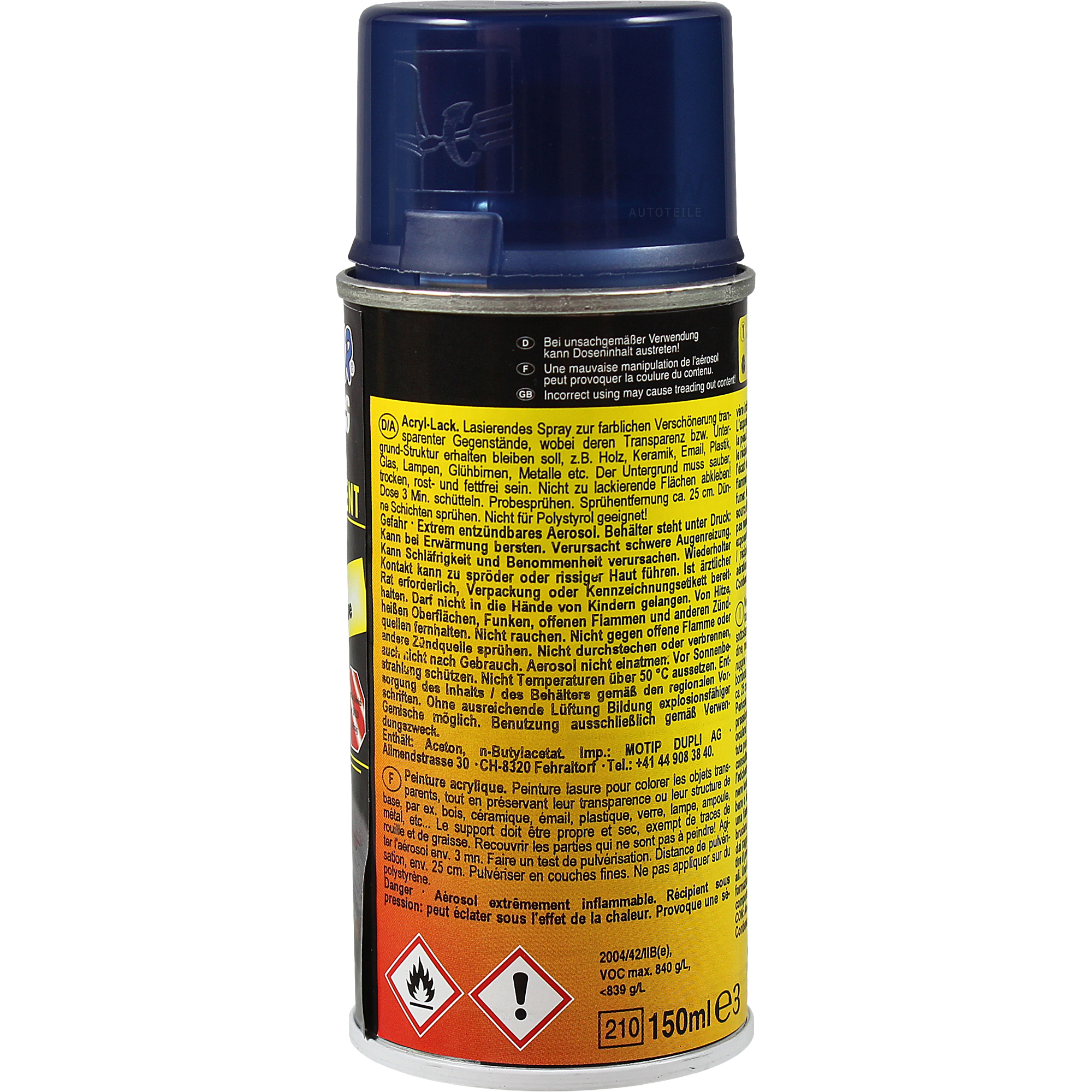 Dupli-Color TUNING + Acryl Universal Spray 150ml TRANSPARENT blue 150 648892