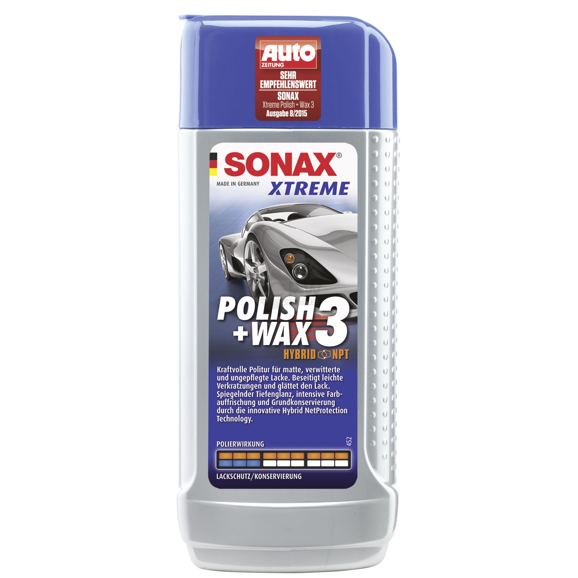 SONAX 02021000 XTREME Polish+Wax 3 Hybrid NPT Politur Wachs 250 ml
