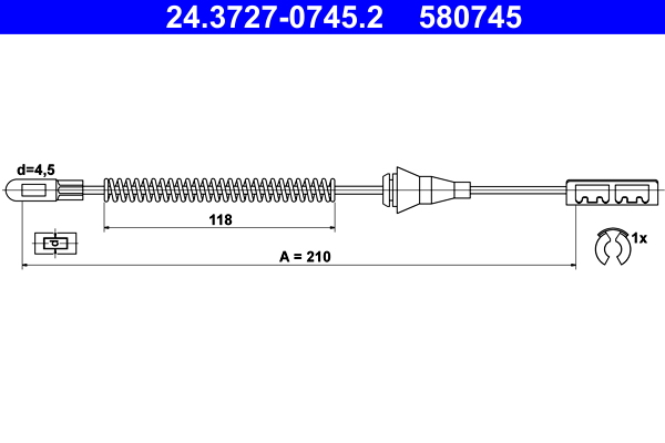 ATE 24.3727-0745.2 Seilzug, Feststellbremse