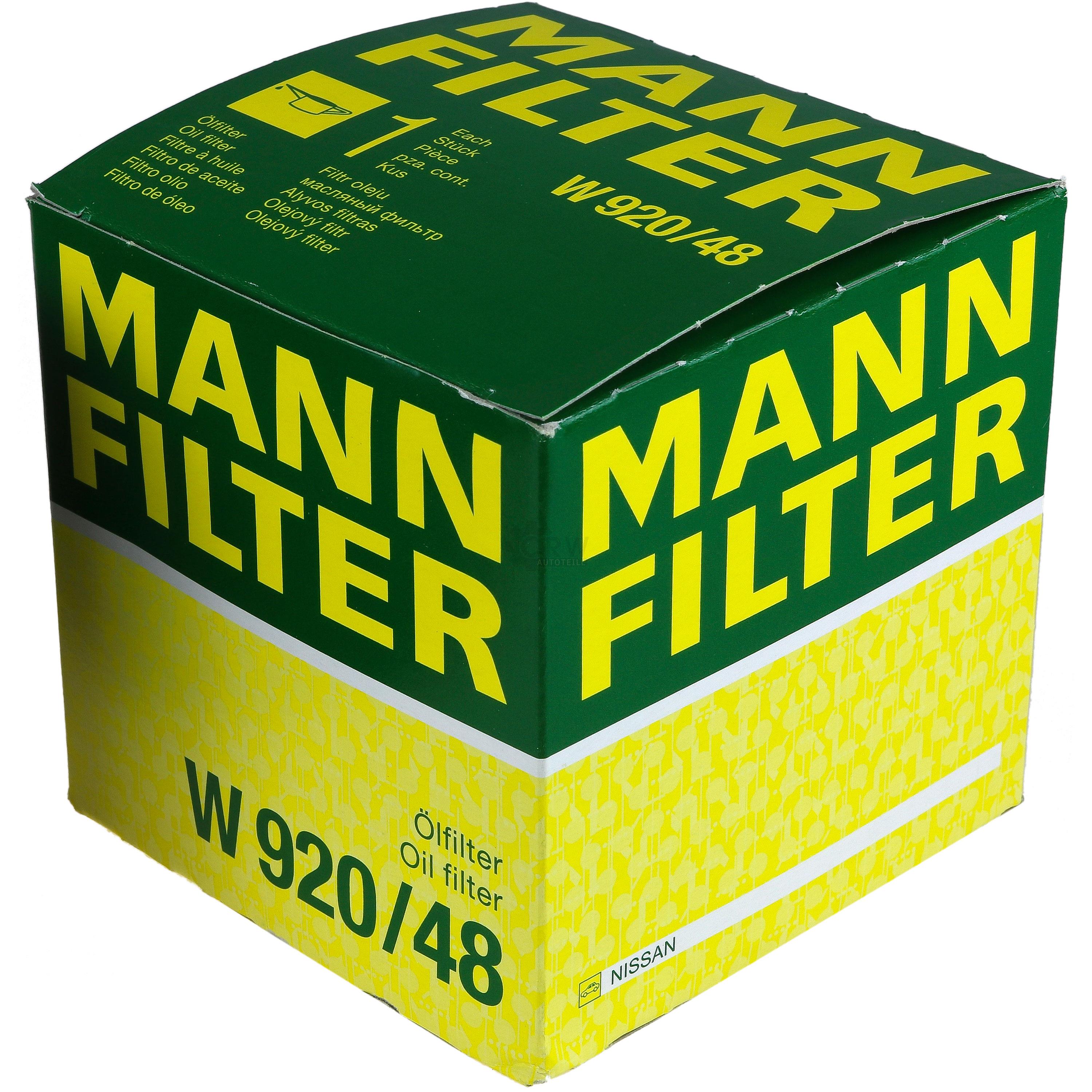 MANN-FILTER Ölfilter W 920/48 Oil Filter