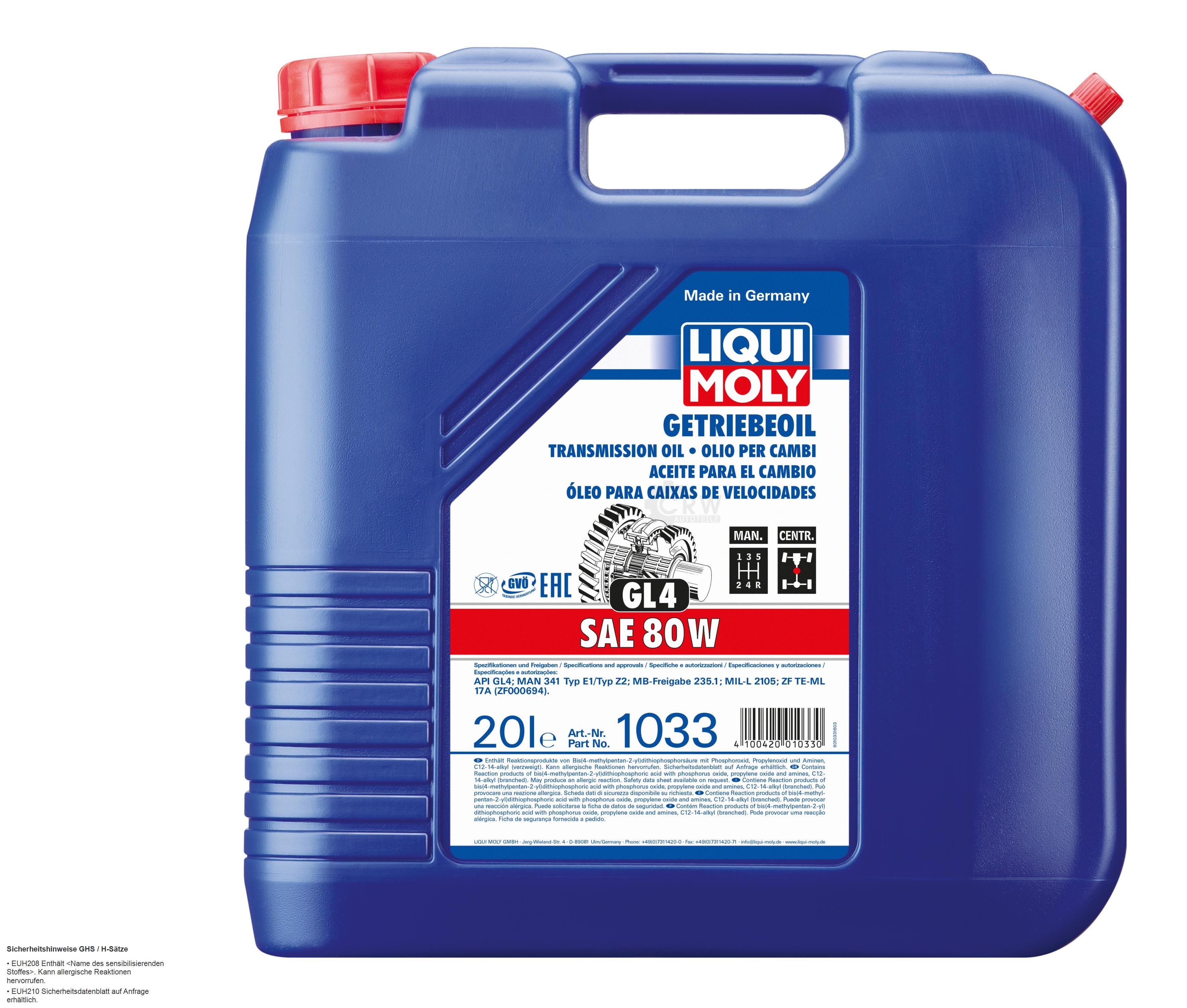 Getriebeöl (GL4) SAE 80W Kanister Kunststoff 20 l