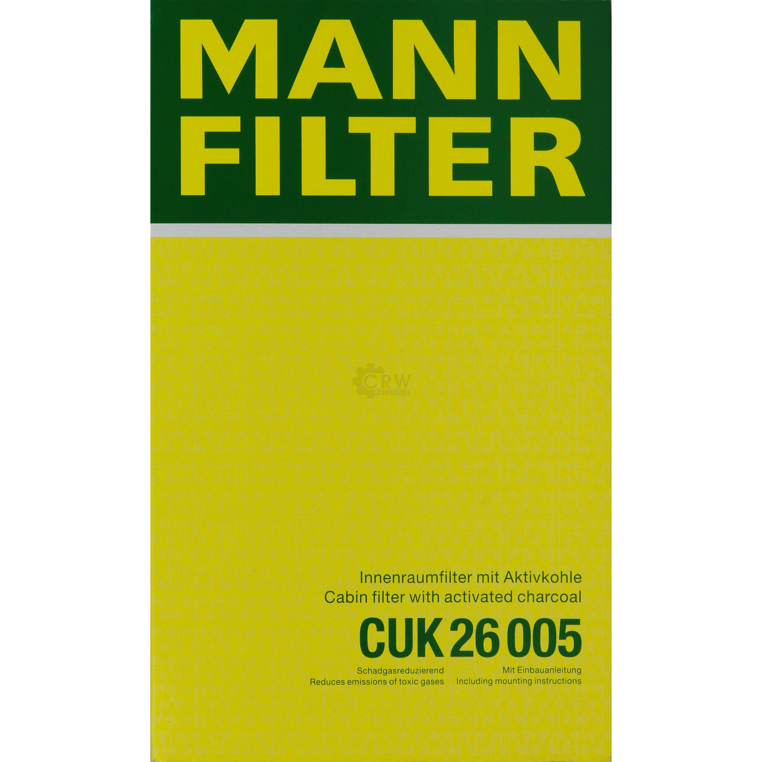 MANN-FILTER Innenraumfilter Pollenfilter Aktivkohle CUK 26 005