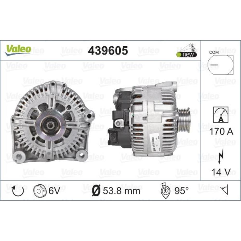VALEO Generator Lichtmaschine 170A 14V mit Riemenscheibe für BMW X5 X6
