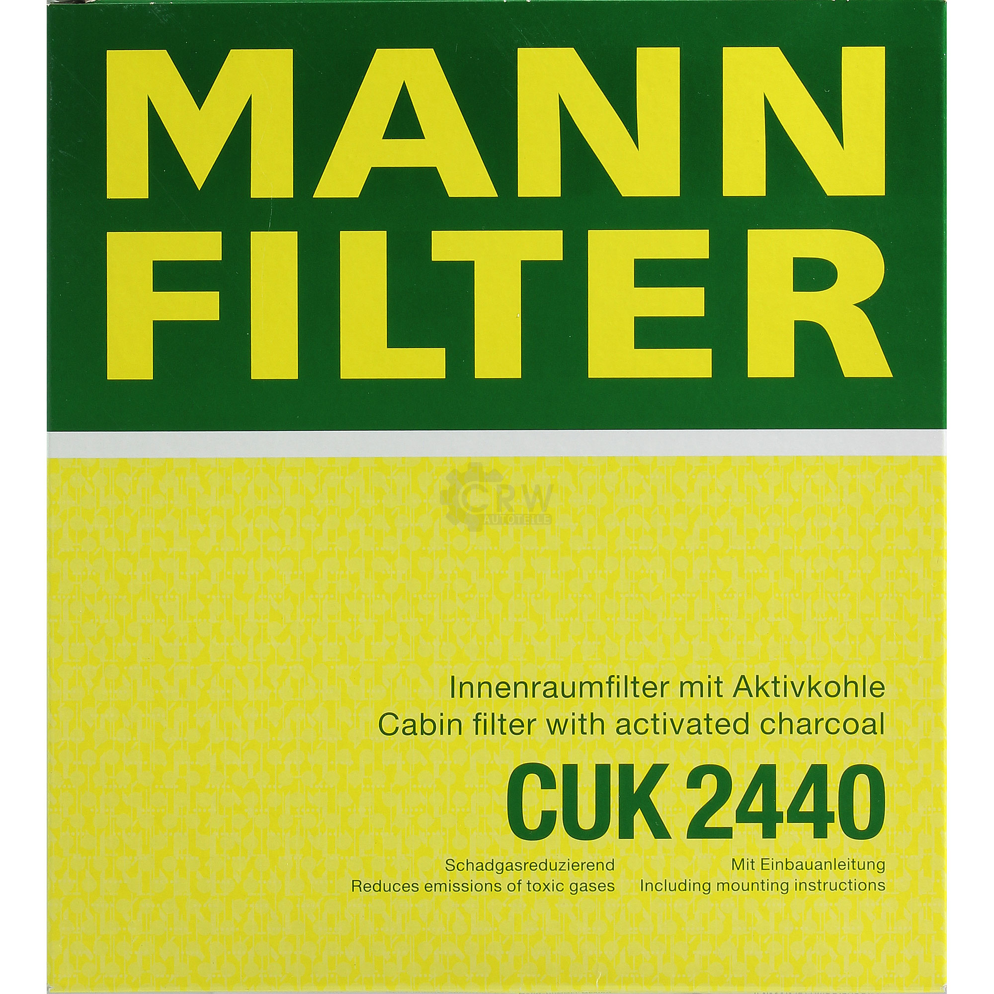 MANN-FILTER Innenraumfilter Pollenfilter Aktivkohle CUK 2440