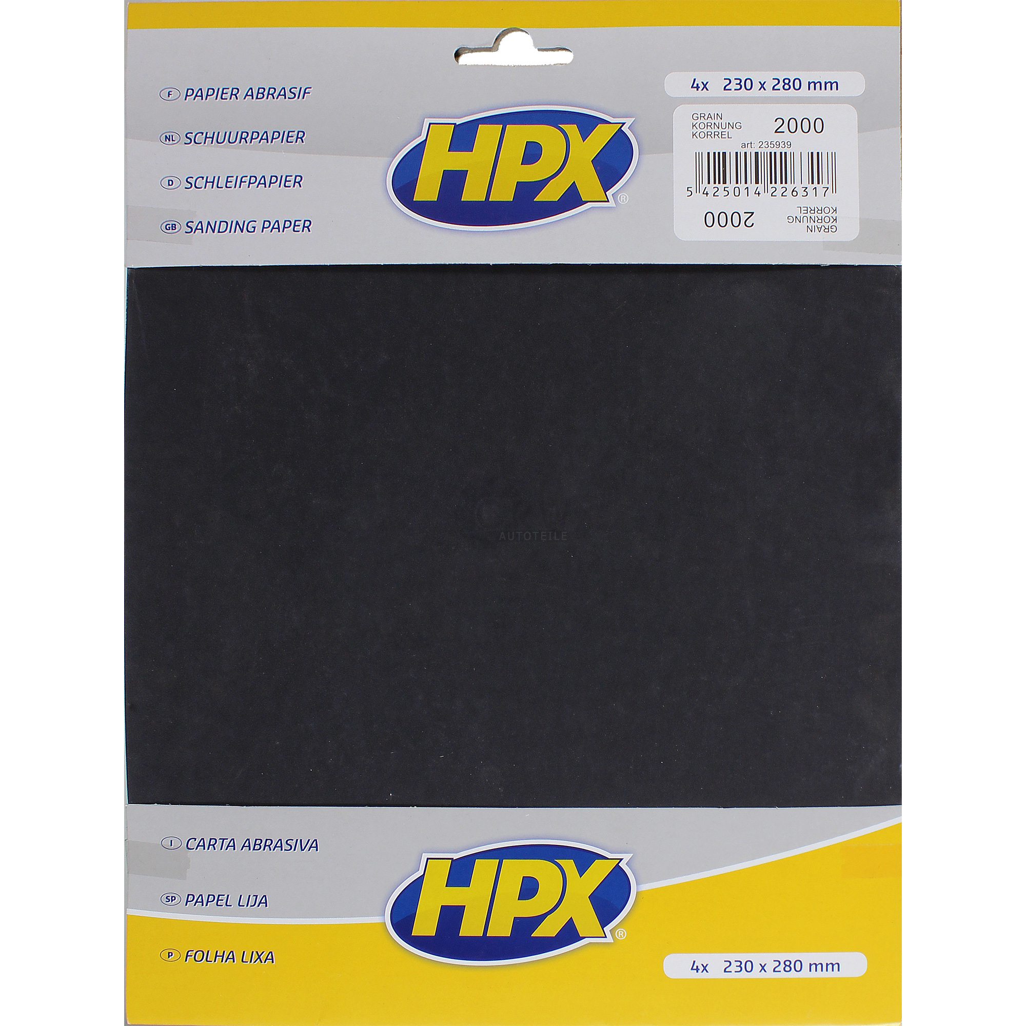 HPX SET 4 Stück Schleifpapier nass Papier Rostlöser Metall Körnung 2000 235939