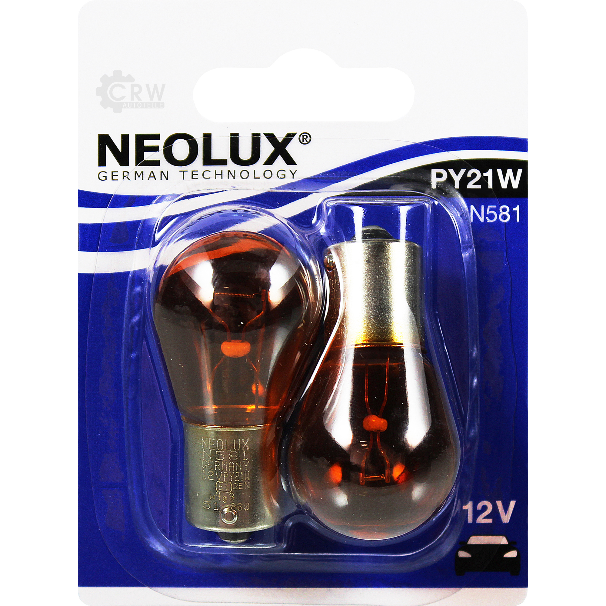 NEOLUX Standard PY21W gelb 21W 12V Sockel BAU15s Signal- und Innenbeleuchtung 