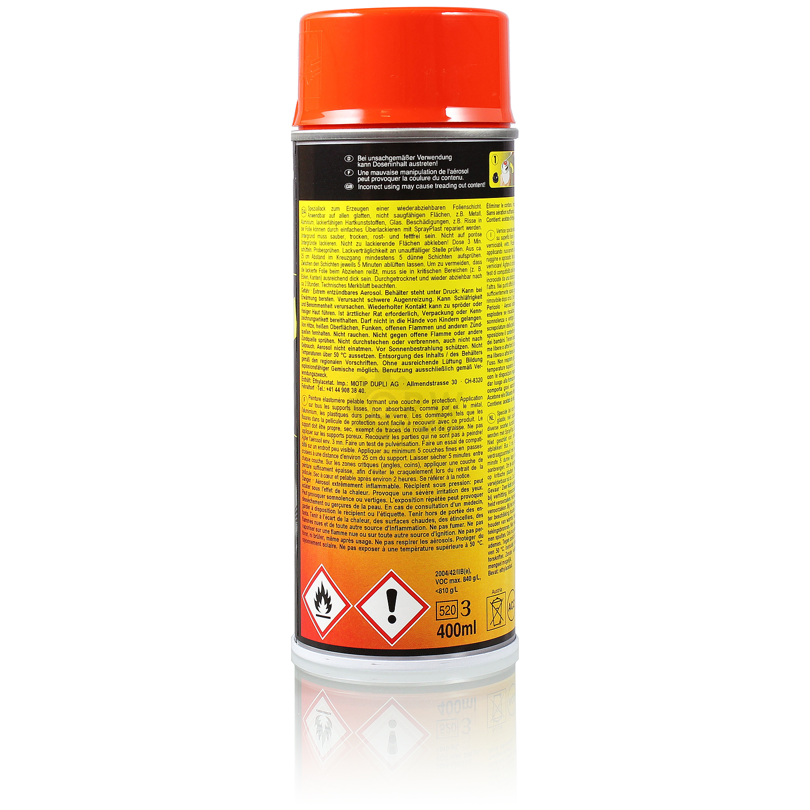 Dupli Color Sprayplast 400ml Abziehlack Orange Sprühfolie 388088