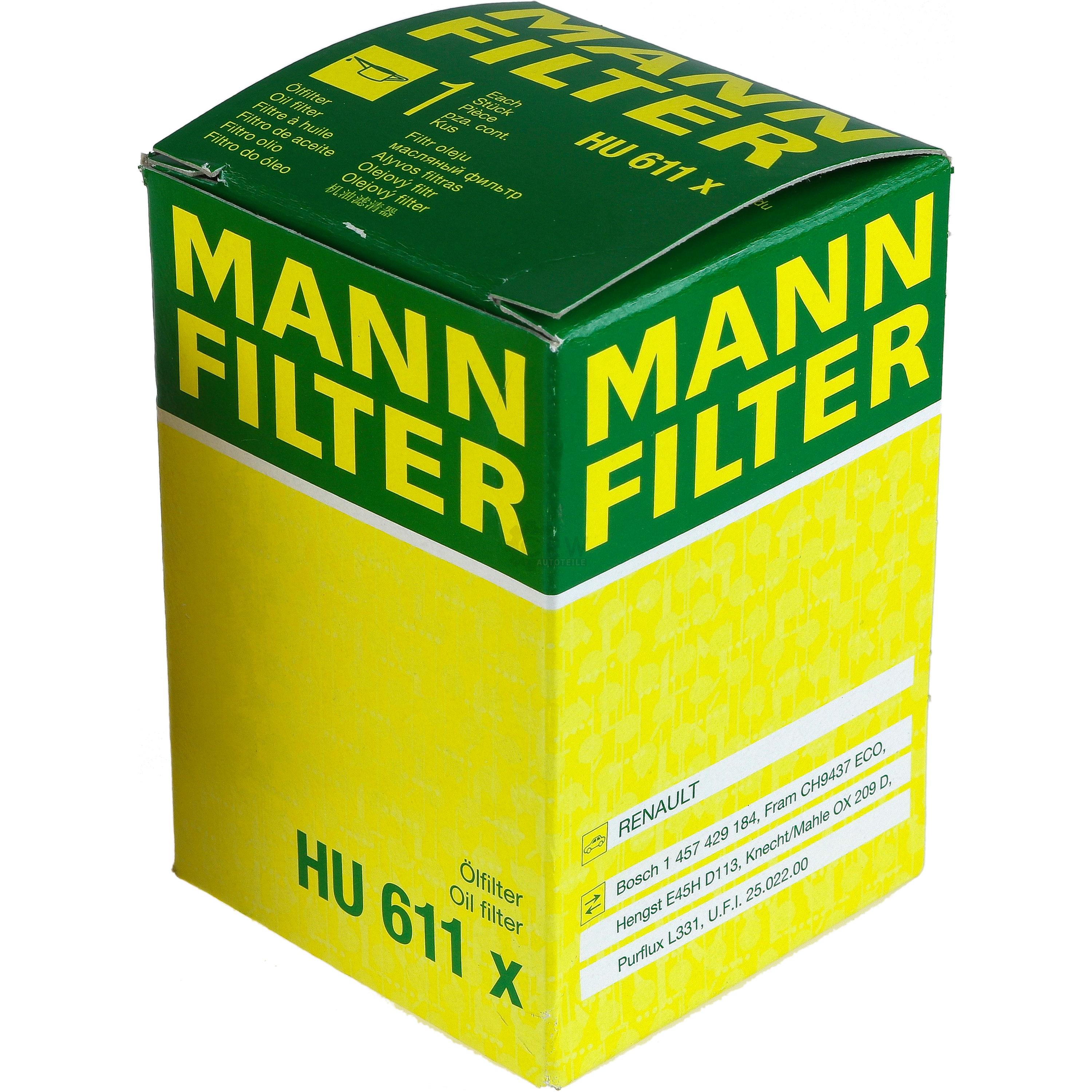 MANN-FILTER Ölfilter HU 611 x Oil Filter