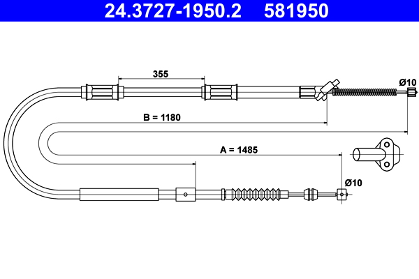 ATE 24.3727-1950.2 Seilzug, Feststellbremse