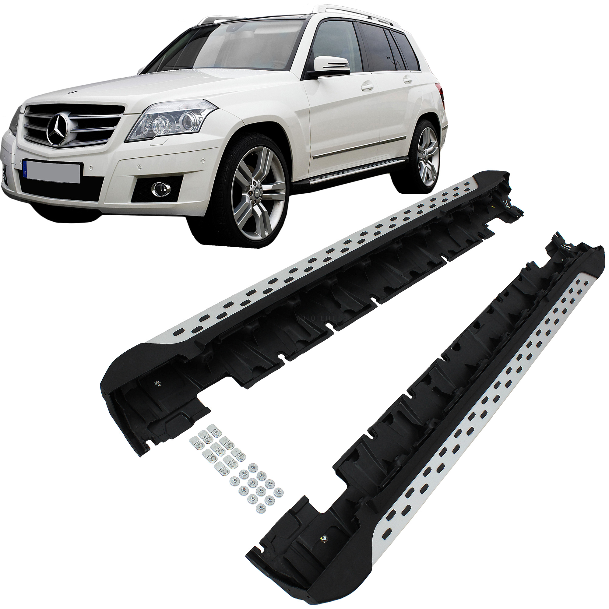 Set Trittbretter Schweller Aluminium für Mercedes GLK X204 Bj. 08-14
