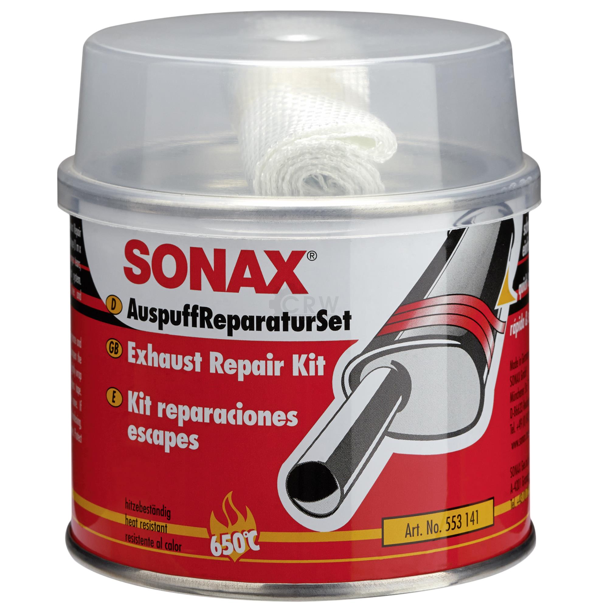 SONAX AuspuffReparaturSet Auspuffpaste Dichtmasse Asbestfrei 200 ml