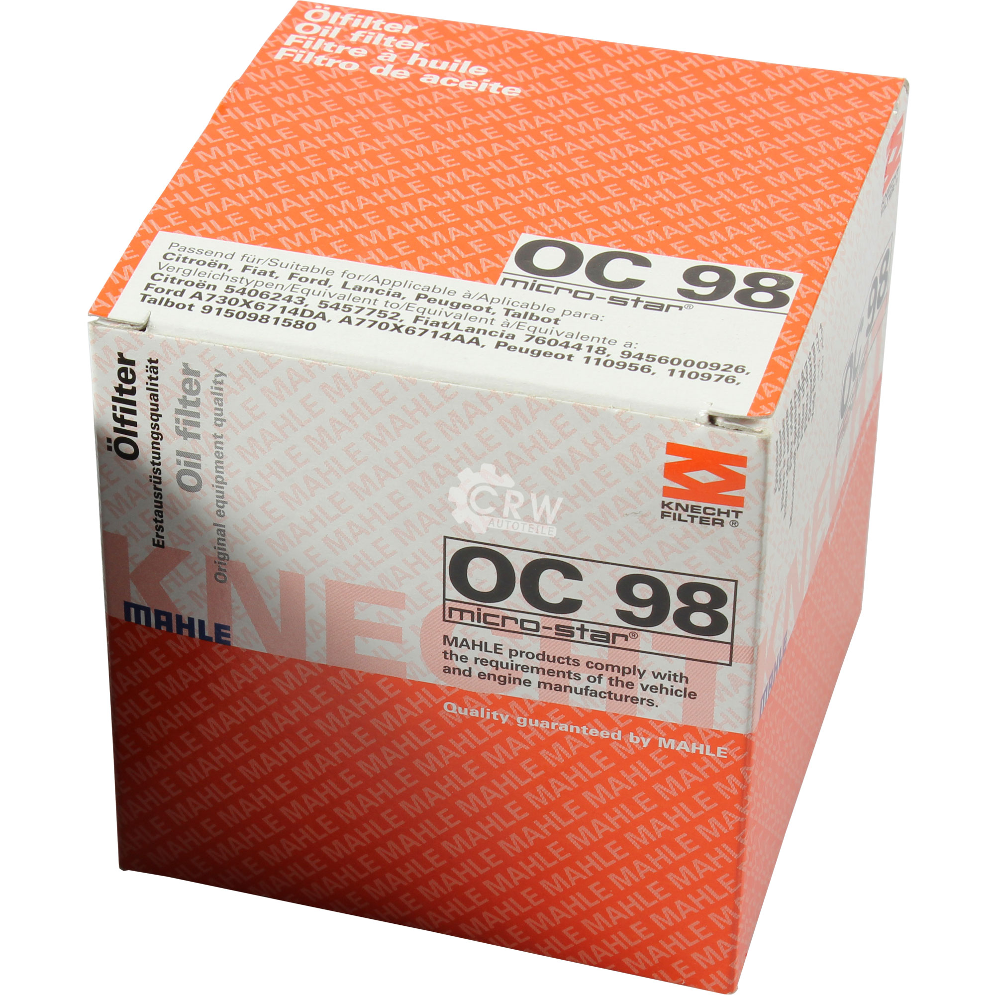 Ölfilter OC 98 für Peugeot 104 Coupe 205 II 20A/C 581D Citroën Visa Cabriolet C15 VD-_ XB-_