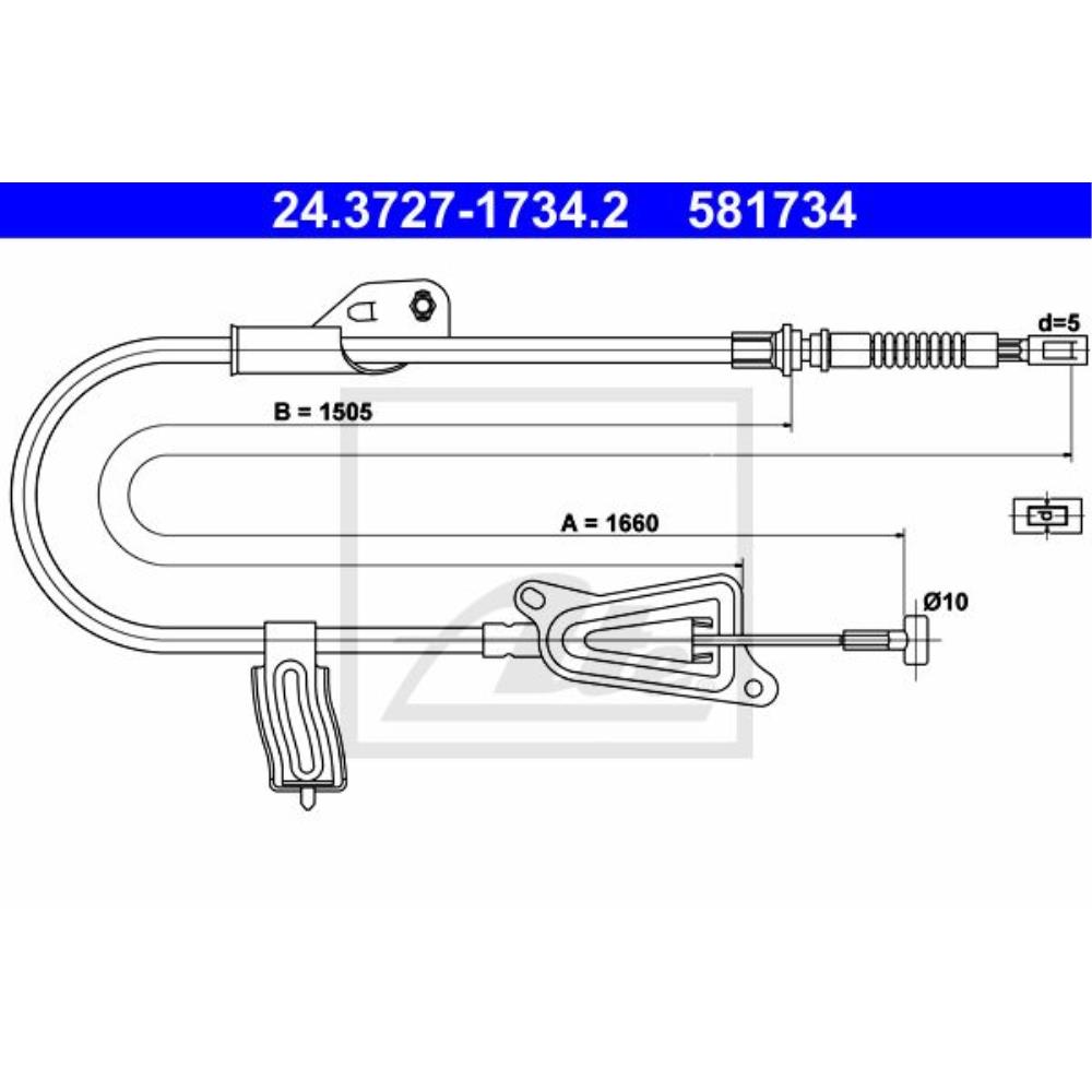 ATE 24.3727-1734.2 Seilzug, Feststellbremse