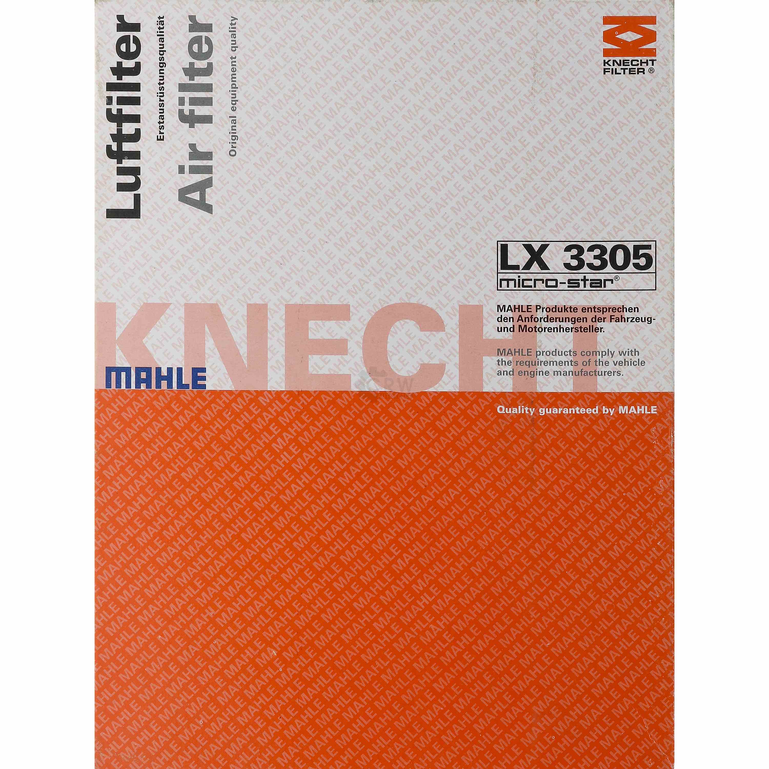 MAHLE / KNECHT Luftfilter LX 3305 Air Filter für Nissan Micra IV K13 Note