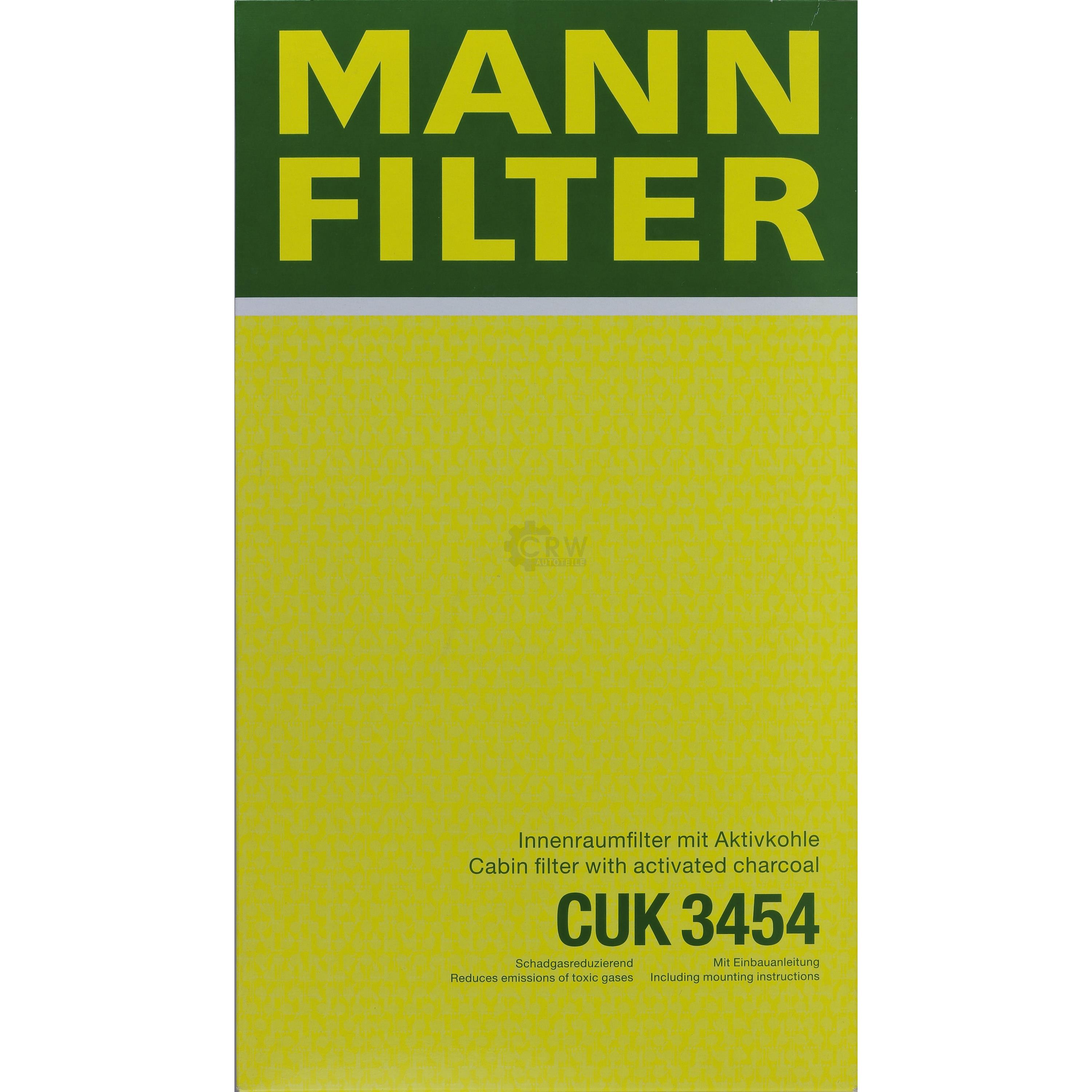 MANN-FILTER Innenraumfilter Pollenfilter Aktivkohle CUK 3454