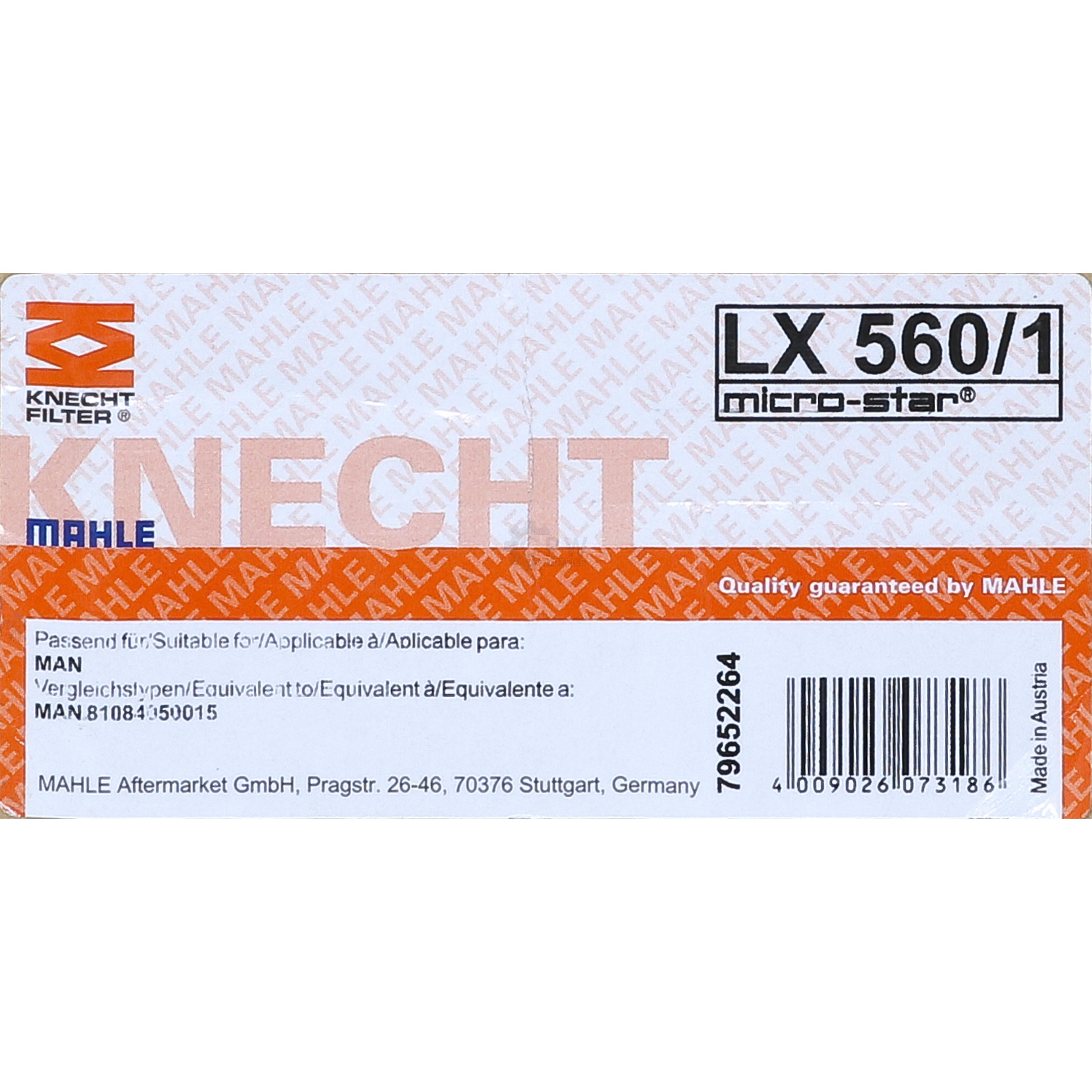 MAHLE Luftfilter LX 560/1