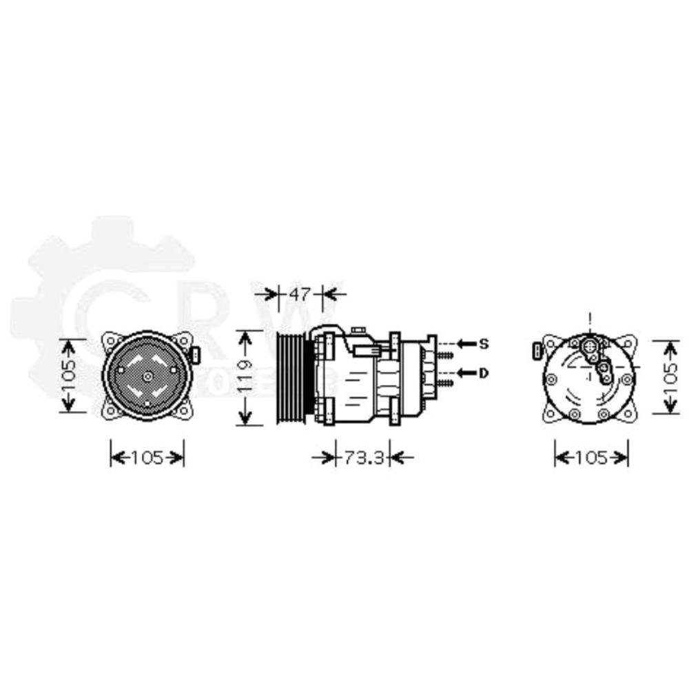 Kompressor Klimaanlage für Peugeot 307 SW 3H 2.0 HDi 110 3E 2A/C 1.9 D Citroën