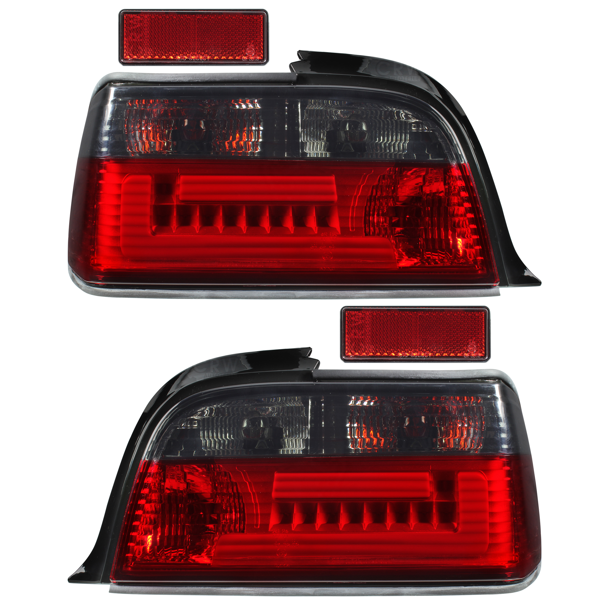 LED Lightbar Rückleuchten Set für BMW E36 90-99 nur Coupe Cabrio klar rot smoke