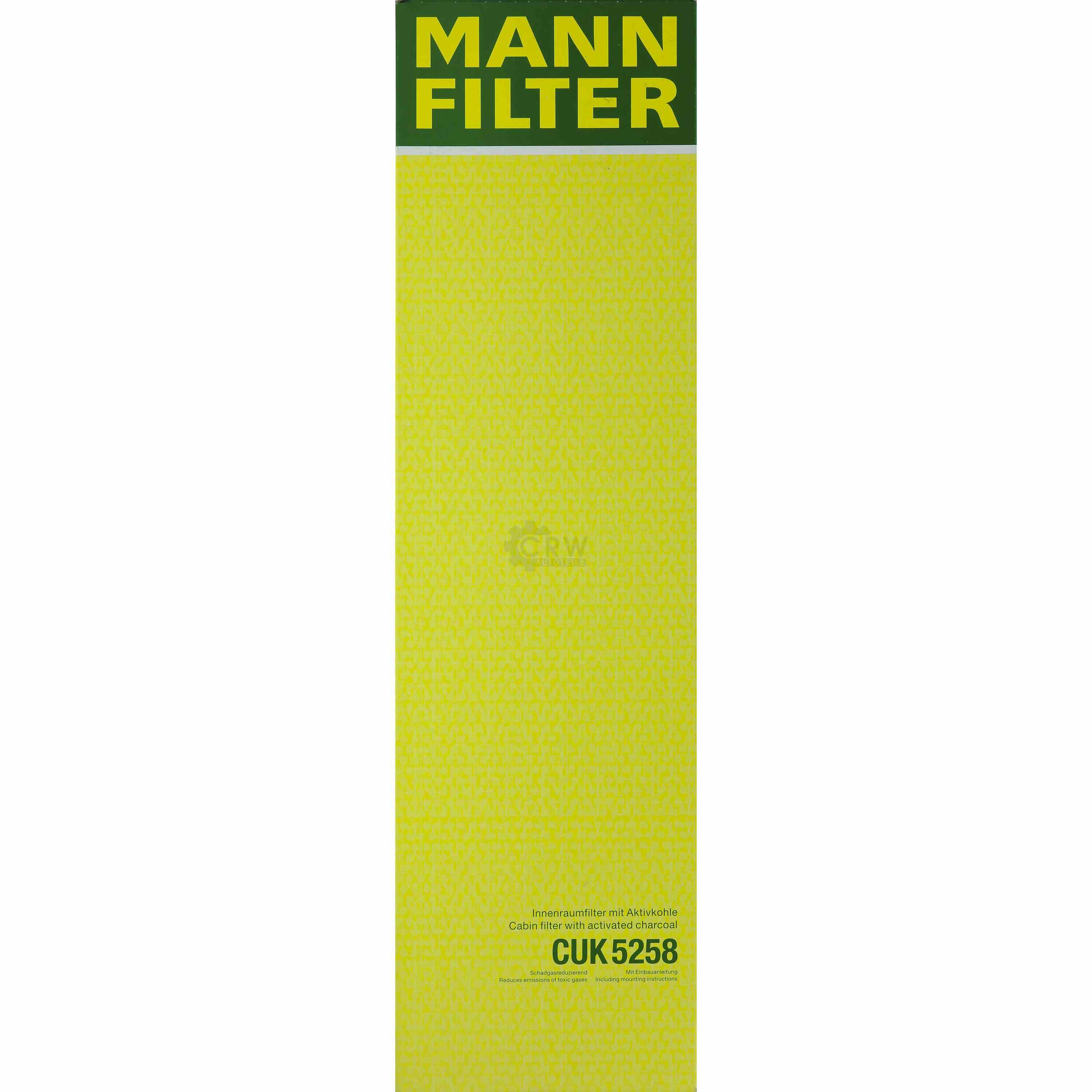 MANN-FILTER Innenraumfilter Pollenfilter Aktivkohle CUK 5258