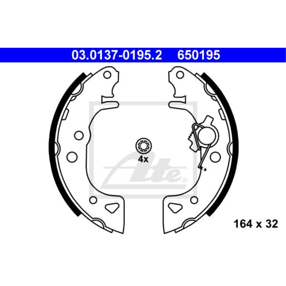 ATE 03.0137-0195.2 Bremsbackensatz