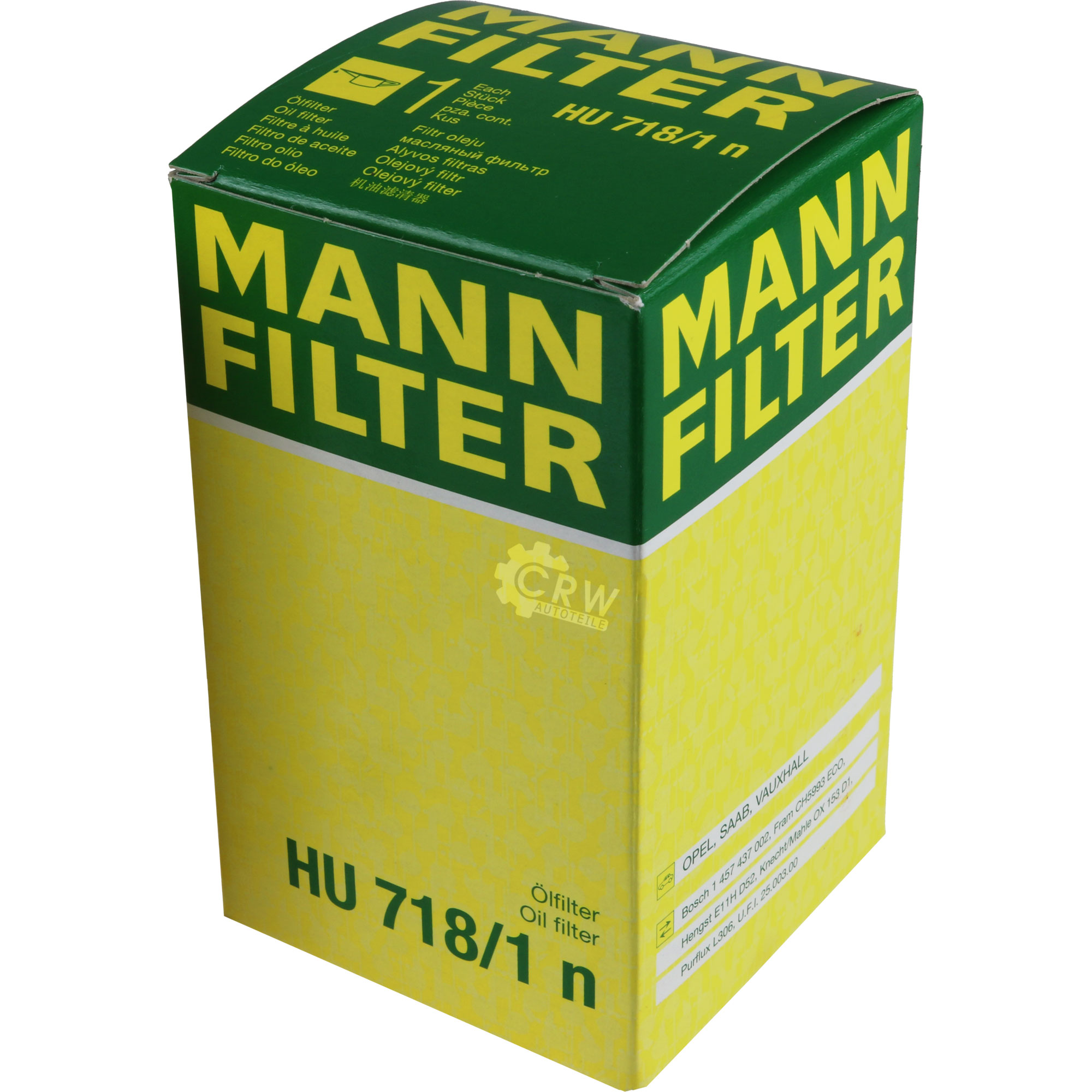 MANN-FILTER Ölfilter HU 718/1 n Oil Filter