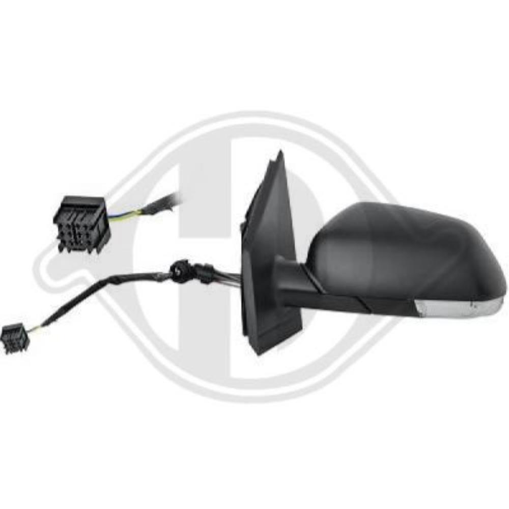 Außenspiegel Spiegel links genarbt für Blinklicht passend VW Polo 9N_