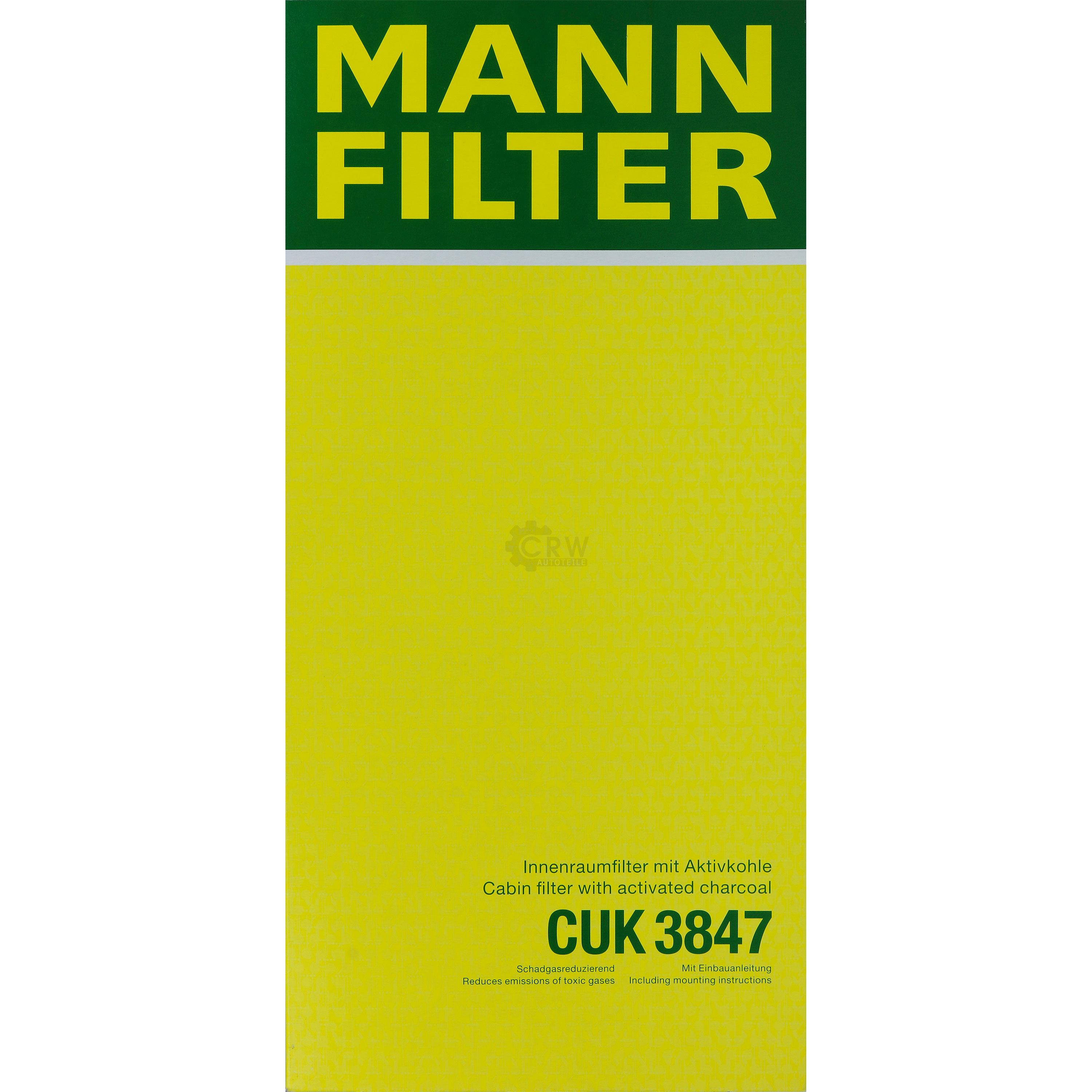 MANN-FILTER Innenraumfilter Pollenfilter Aktivkohle CUK 3847