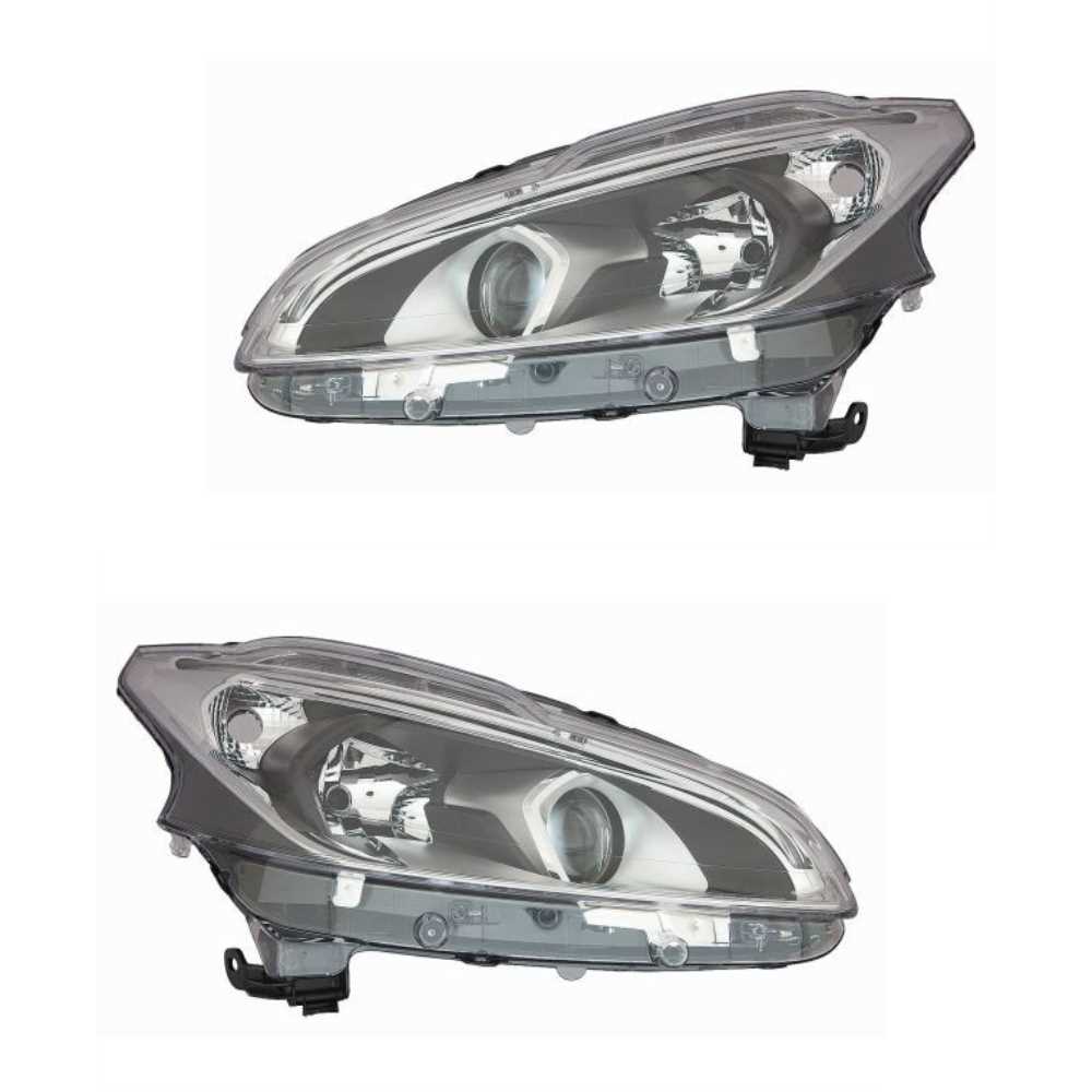Halogen Scheinwerfer Set links & rechts H7 schwarz für Peugeot 208